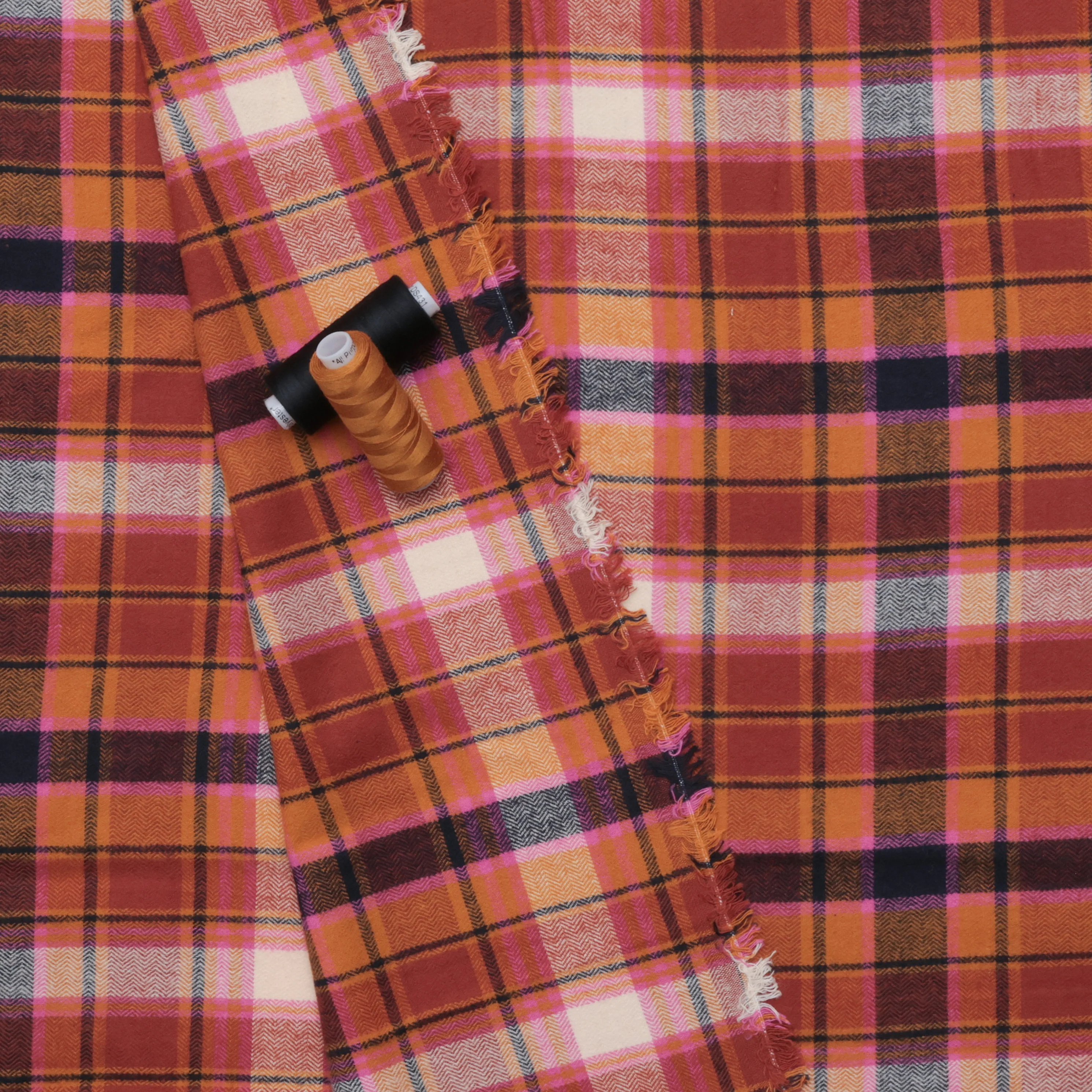 AGF - Flannel - Highlands - Chevron Plaid - Toffee - Image 3