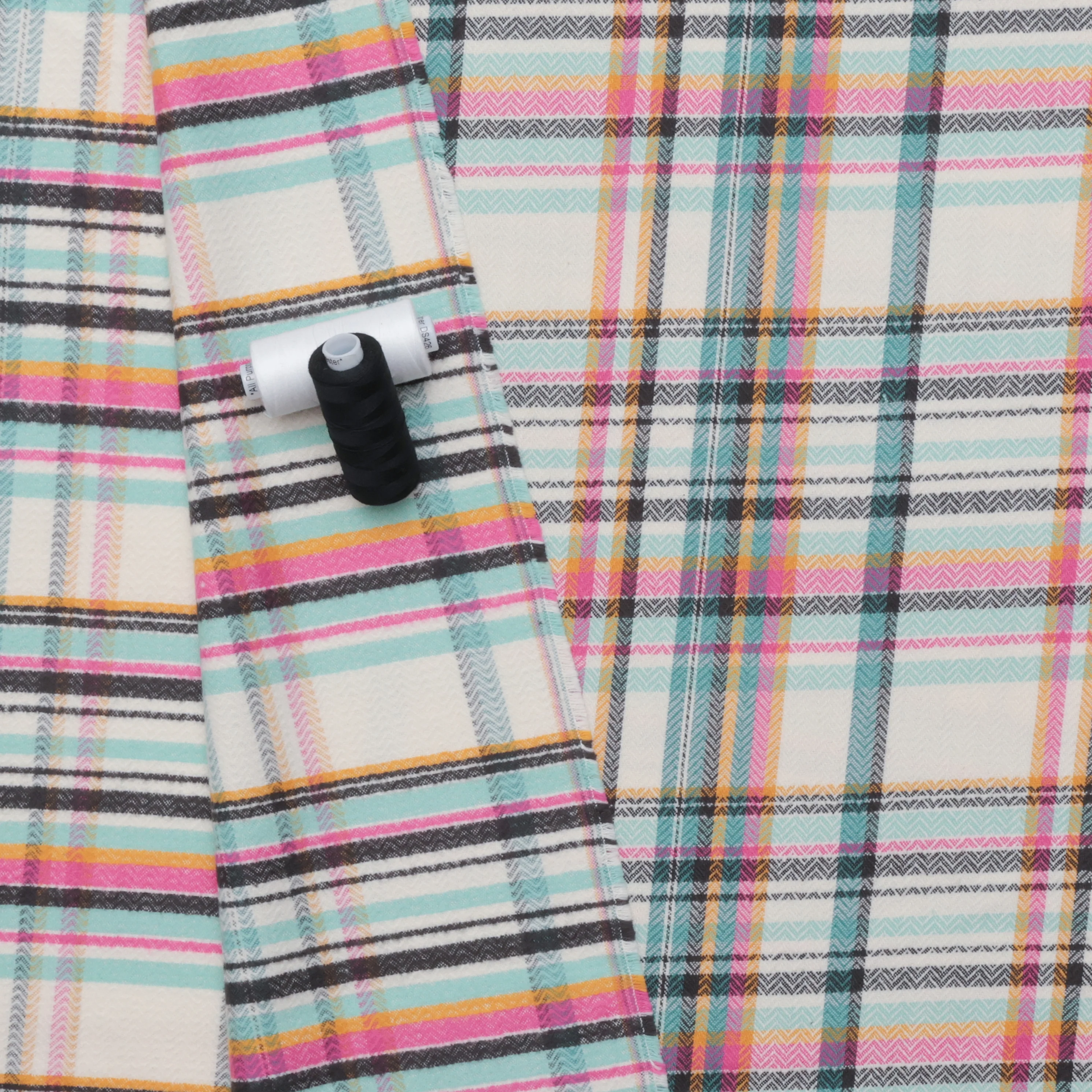 AGF - Flannel - Highlands - Sketch Plaid - Tealberry - Image 3