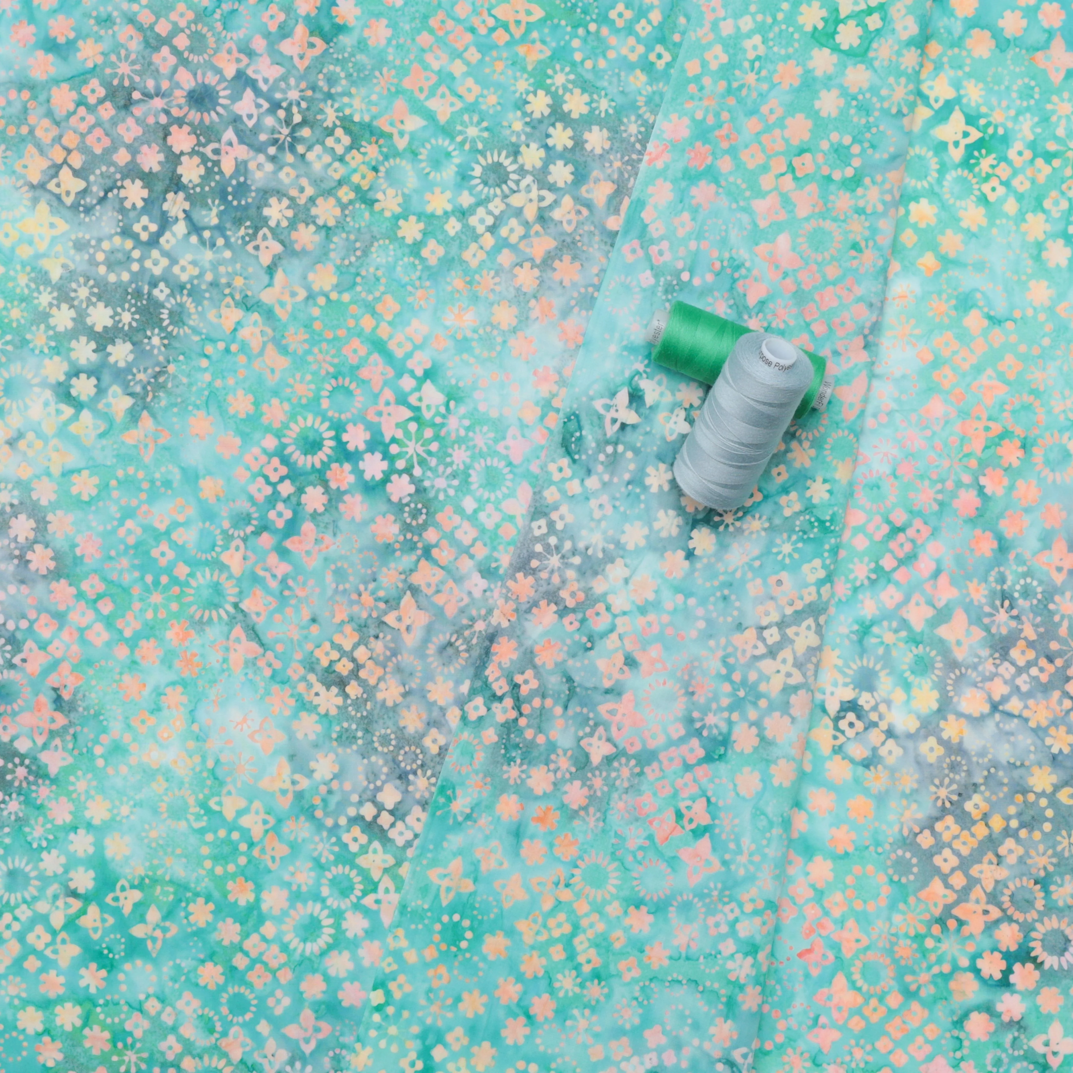 Artisan Batiks - Cotton - Retro Rainbow - Batik - Aqua - Image 3