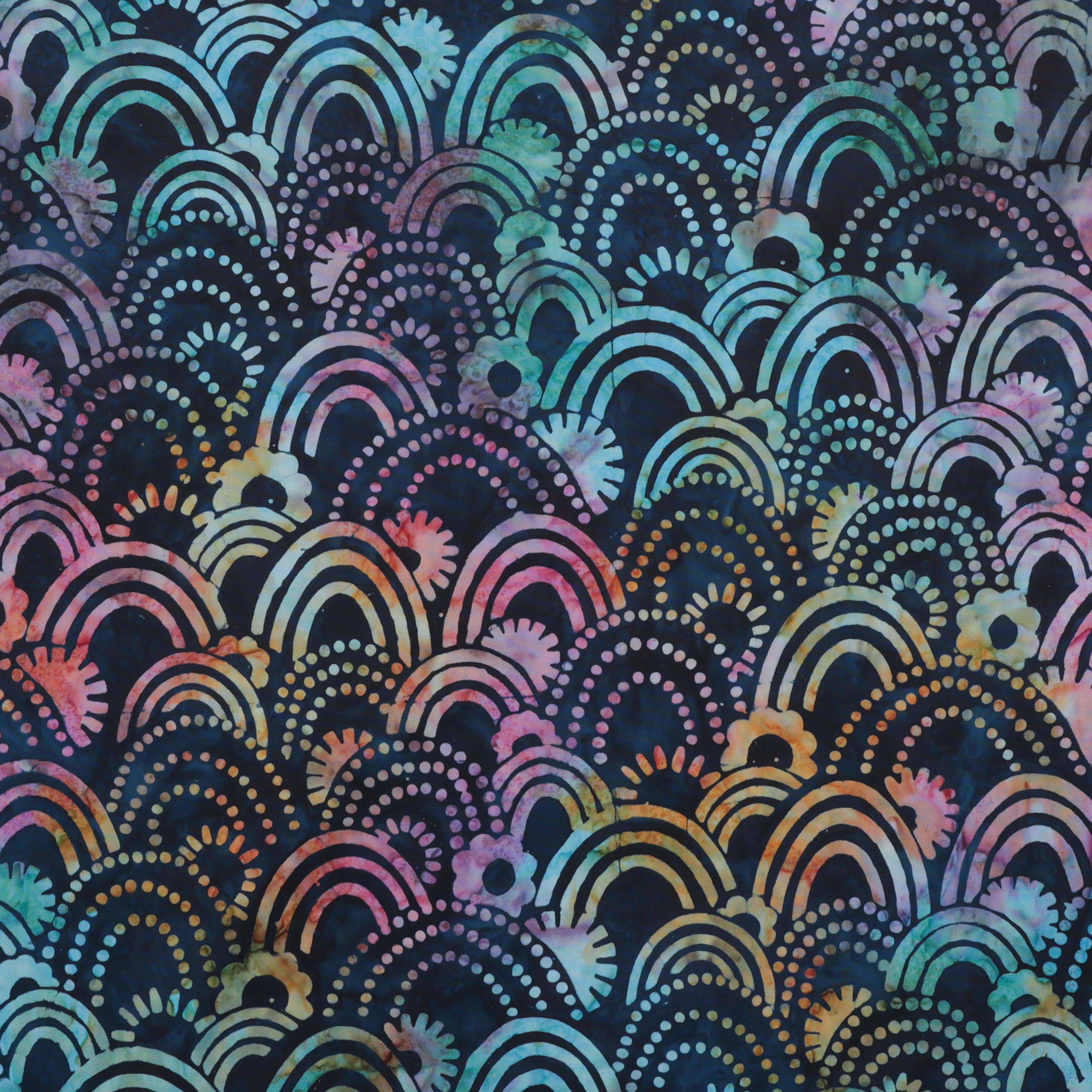 Artisan Batiks - Cotton - Retro Rainbow - Batik - Navy - Image 2