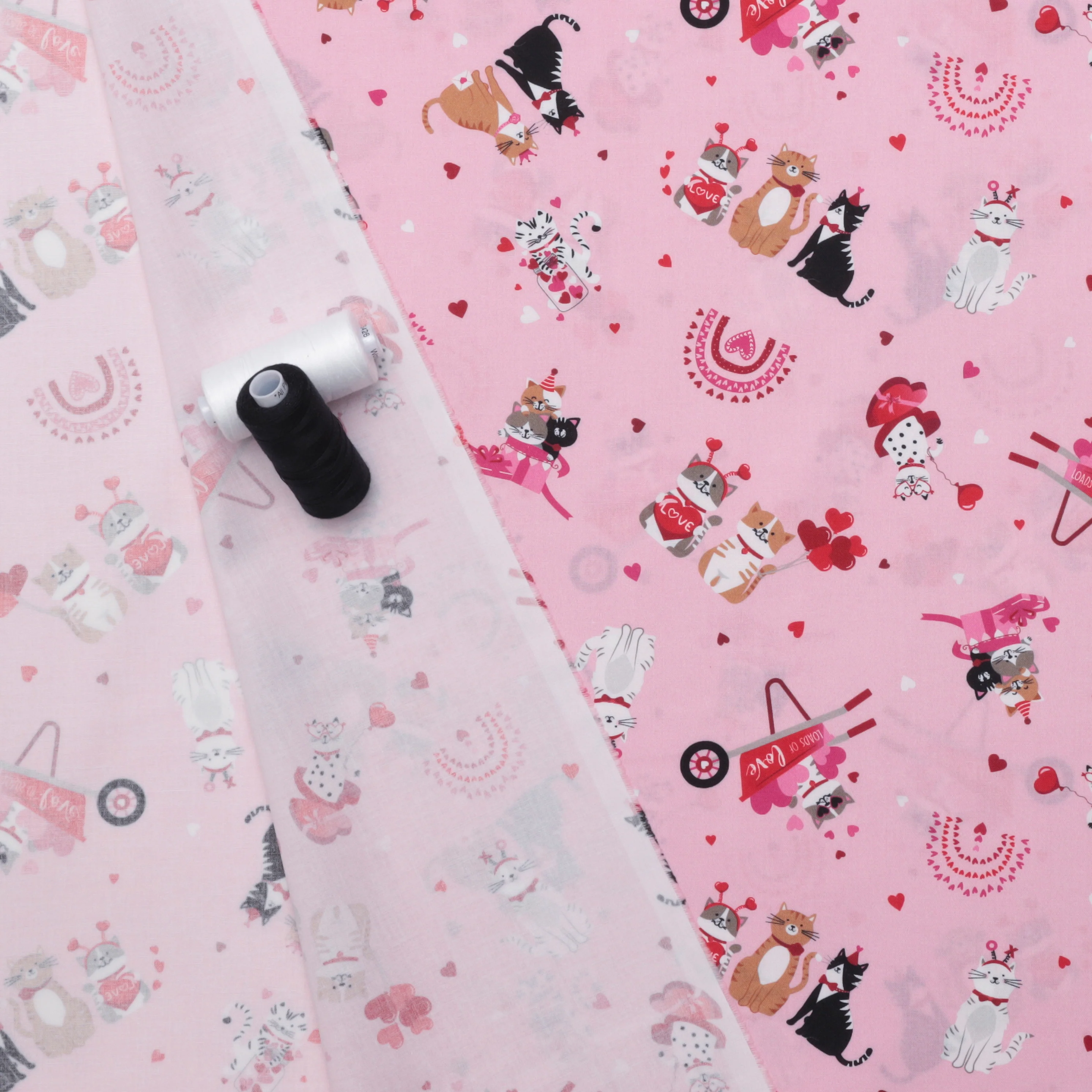 Benartex - Cotton - Love You Fur Ever - Kitty Love - Pink - Image 3