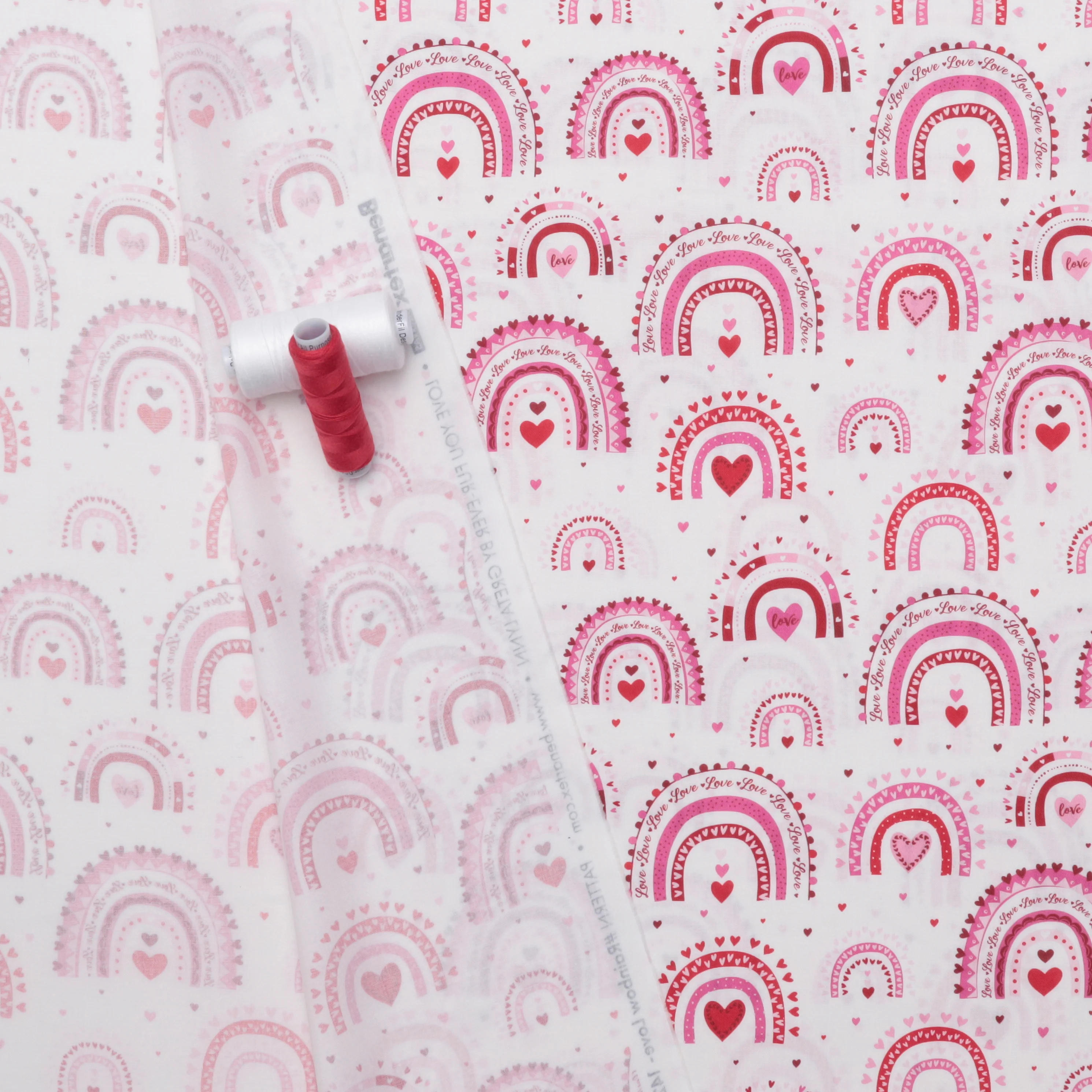 Benartex - Cotton - Love You Fur Ever - Rainbow Love - White - Image 3
