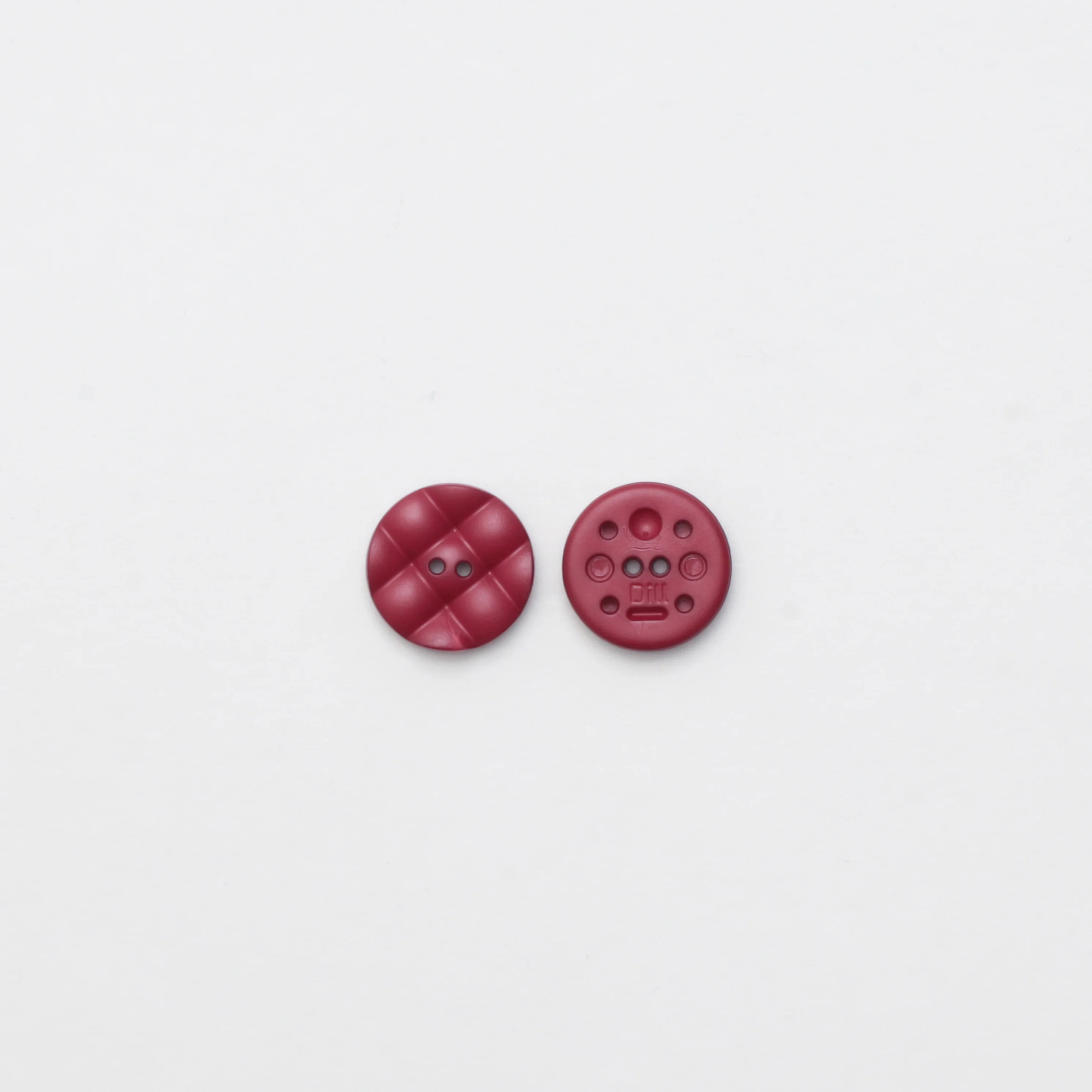 Buttons - 2 Hole - 18mm - Pillow - Burgundy - Image 2