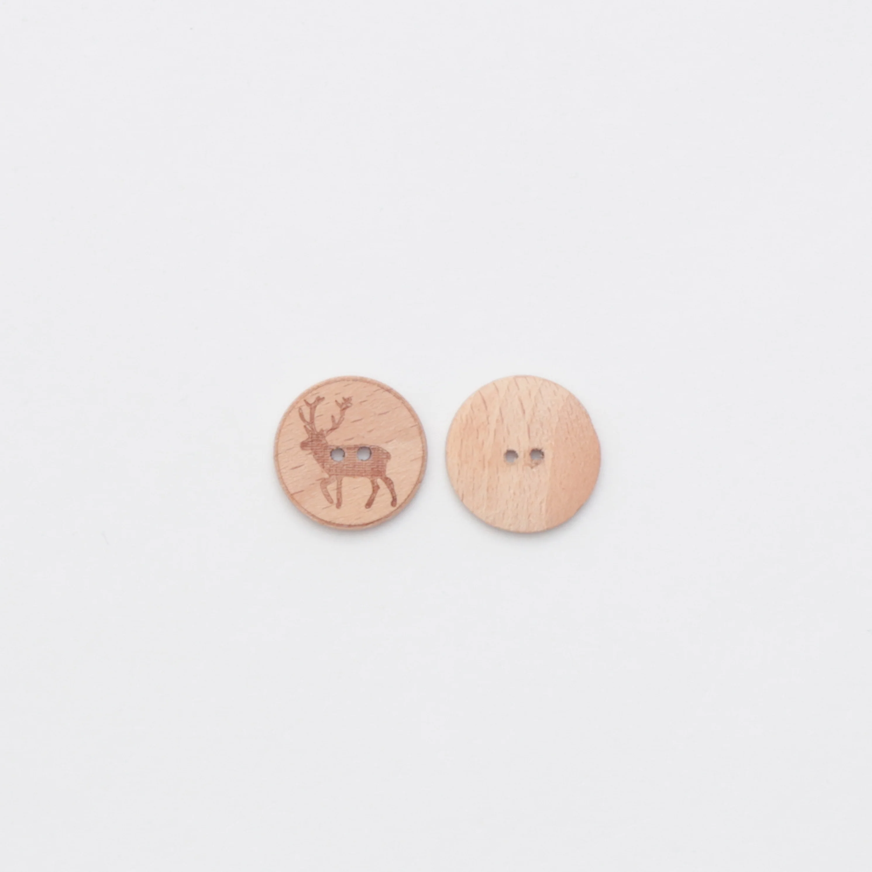 Buttons - 2 Hole - Wood - 23mm - Deer - Image 2