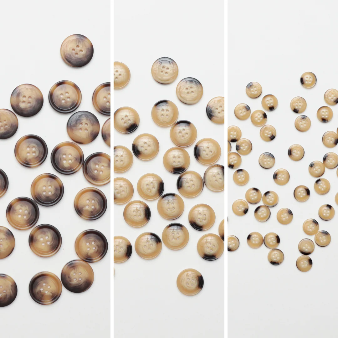 Buttons - 4-Hole - Cinnamon Bun - Assorted Sizes