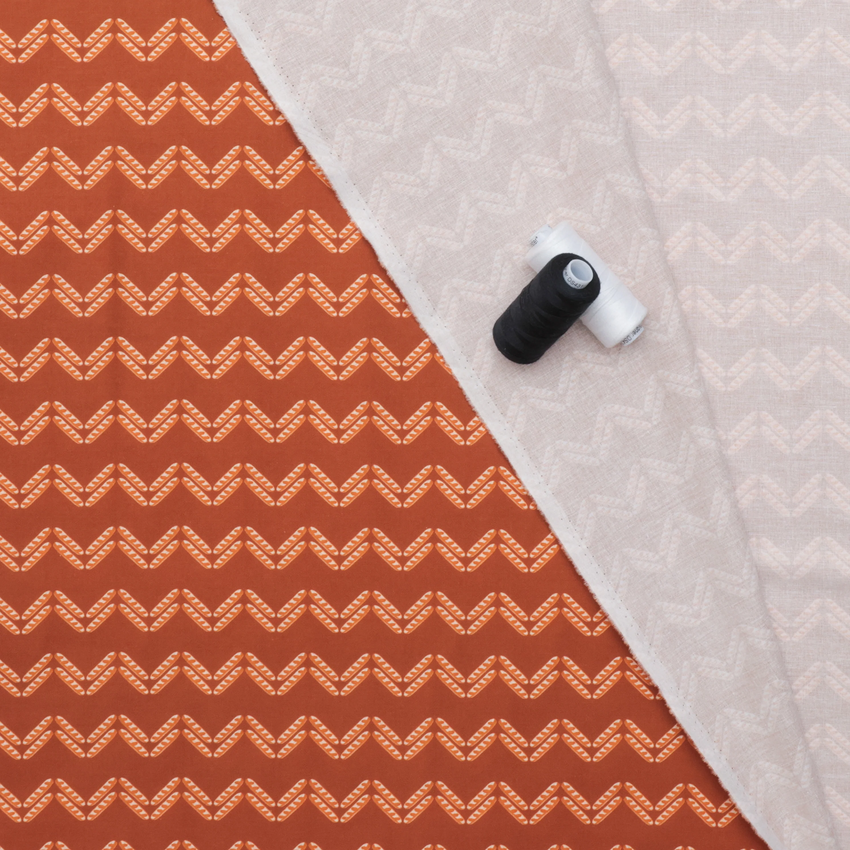 Camelot - Cotton - I Love Carbs - Baguette Chevron - Brown - Image 3