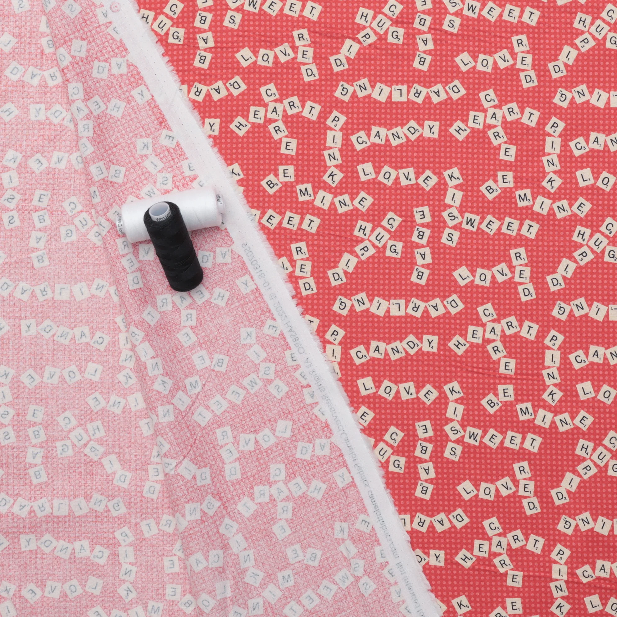 Camelot - Licensed Cotton - Scrabble Valentine Dot - Red - Image 3