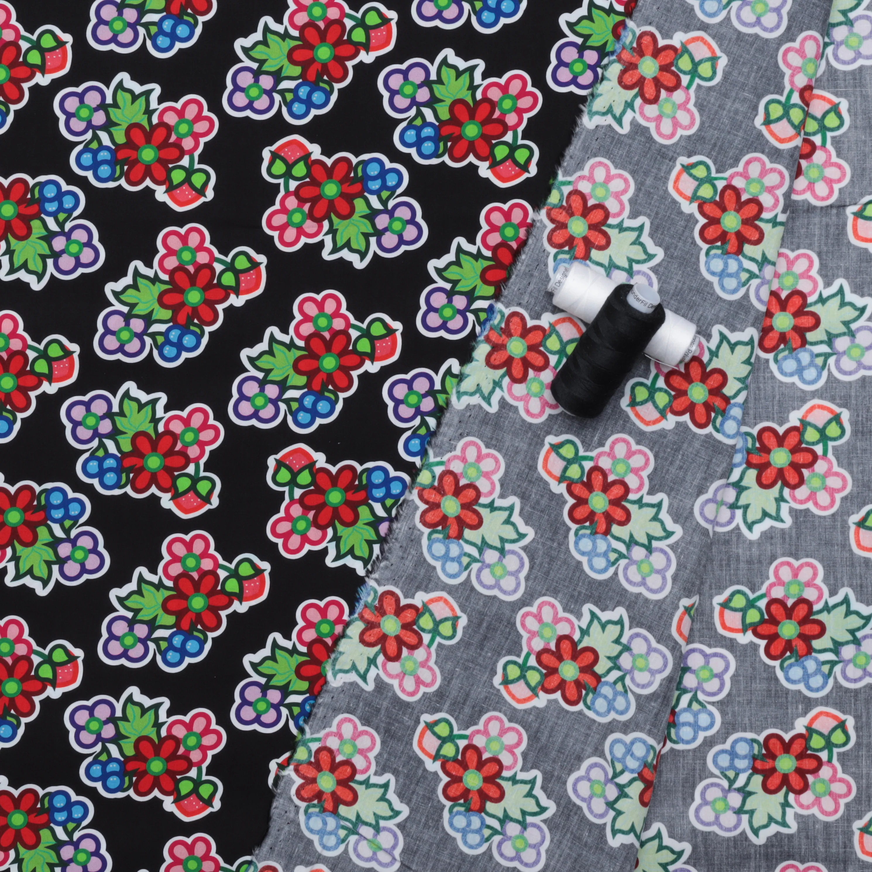 Carrie Okemaw - Poplin - Kokom Flowers - Black - Image 3