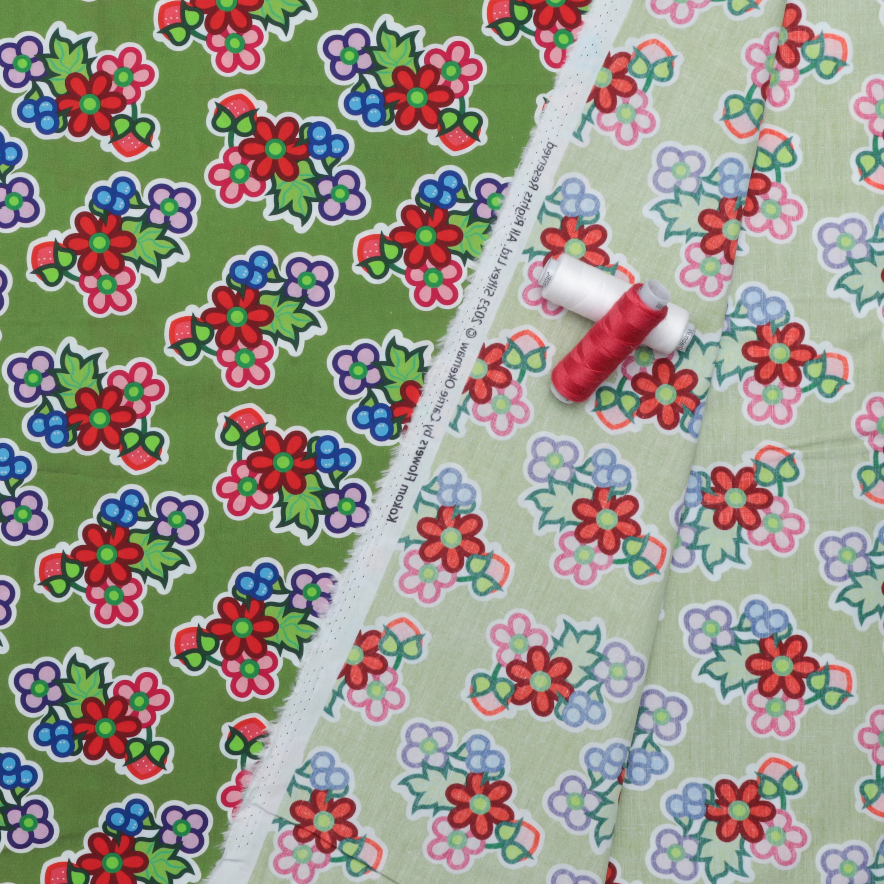 Carrie Okemaw - Poplin - Kokom Flowers - Green - Image 3