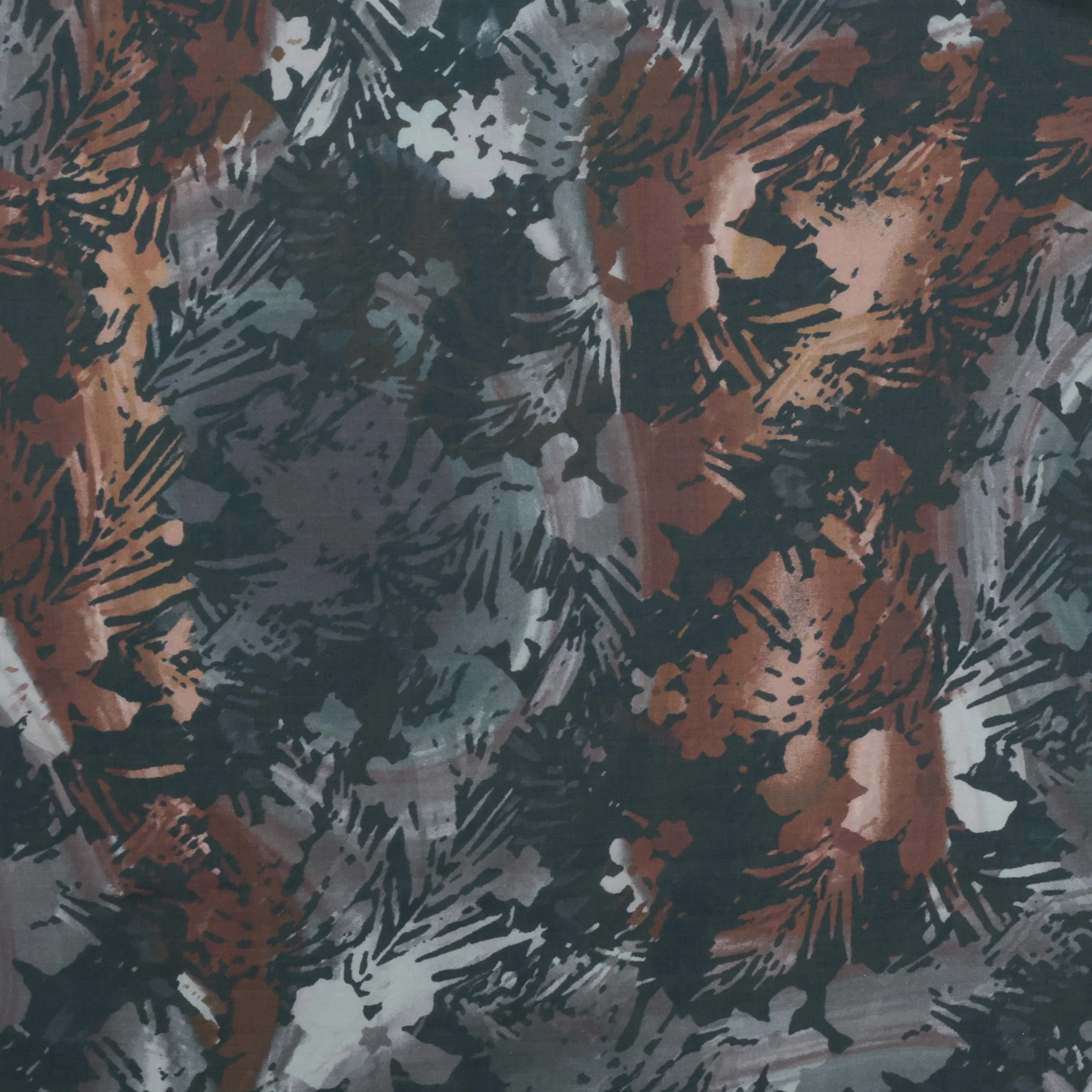 Cashmere Silk - Designer Print - Charcoal Brown - Image 2
