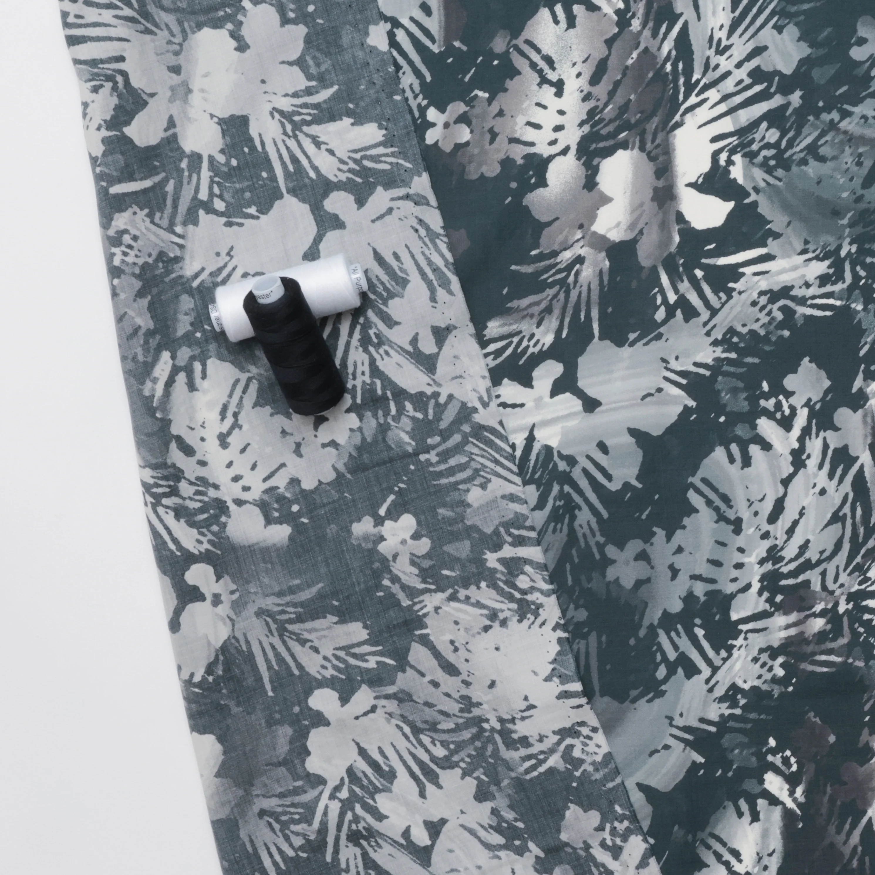 Cashmere Silk - Designer Print - Grey Charcoal - Image 3