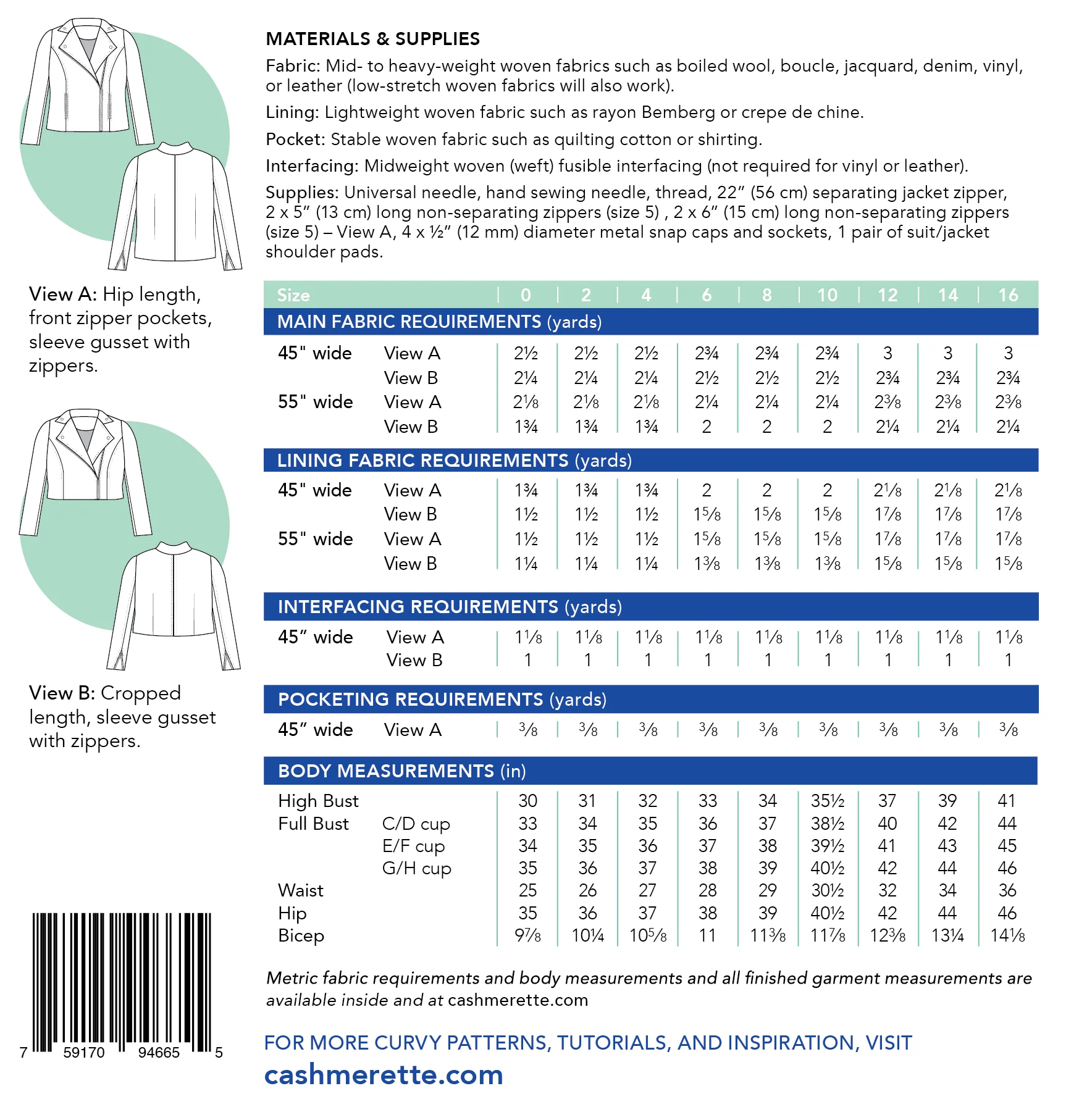 Cashmerette - Canton Moto Jacket - 0-16 - Image 9