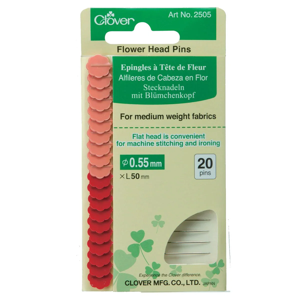 Clover - Flower Head Pins - 5mm - 8pc - Image 2