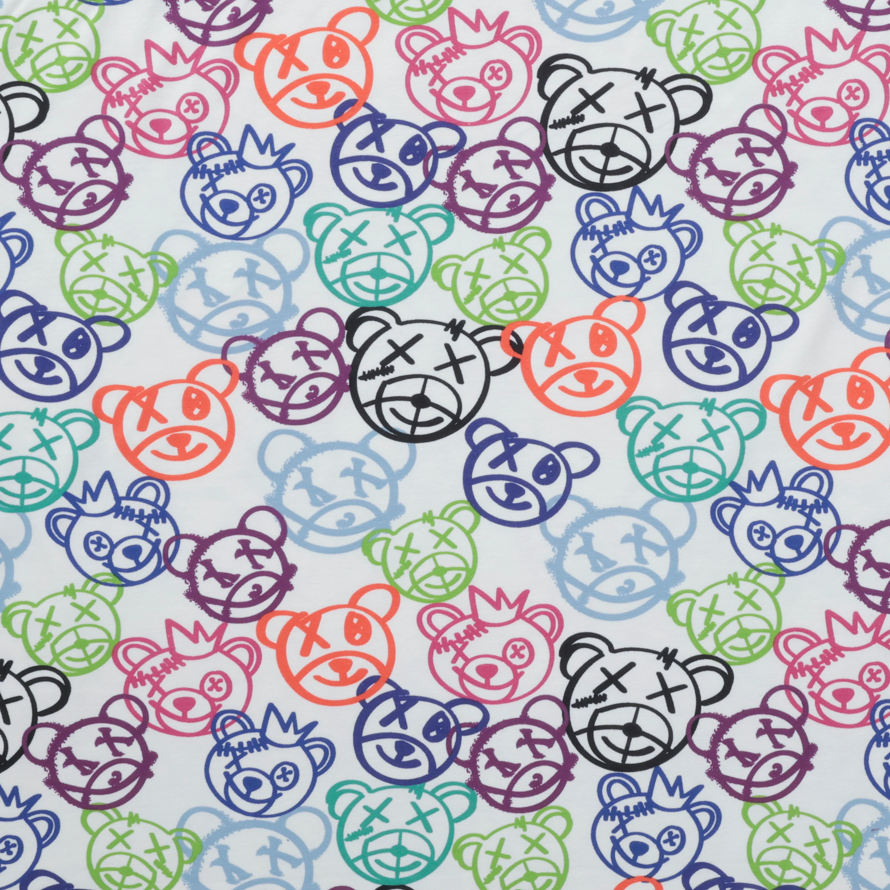 Cotton Blend - Cannes French Terry - Bear - White Multi - Image 2