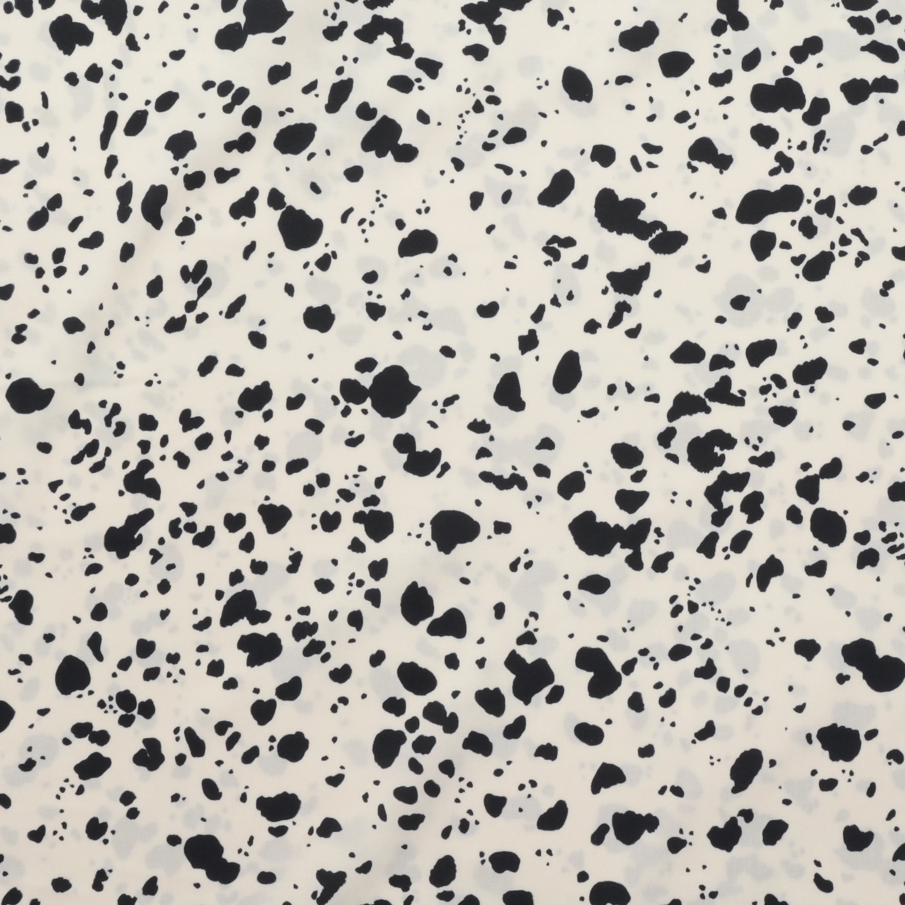 Cotton Blend - Italian Stretch Cotton - Beige + Black Dots - Image 2