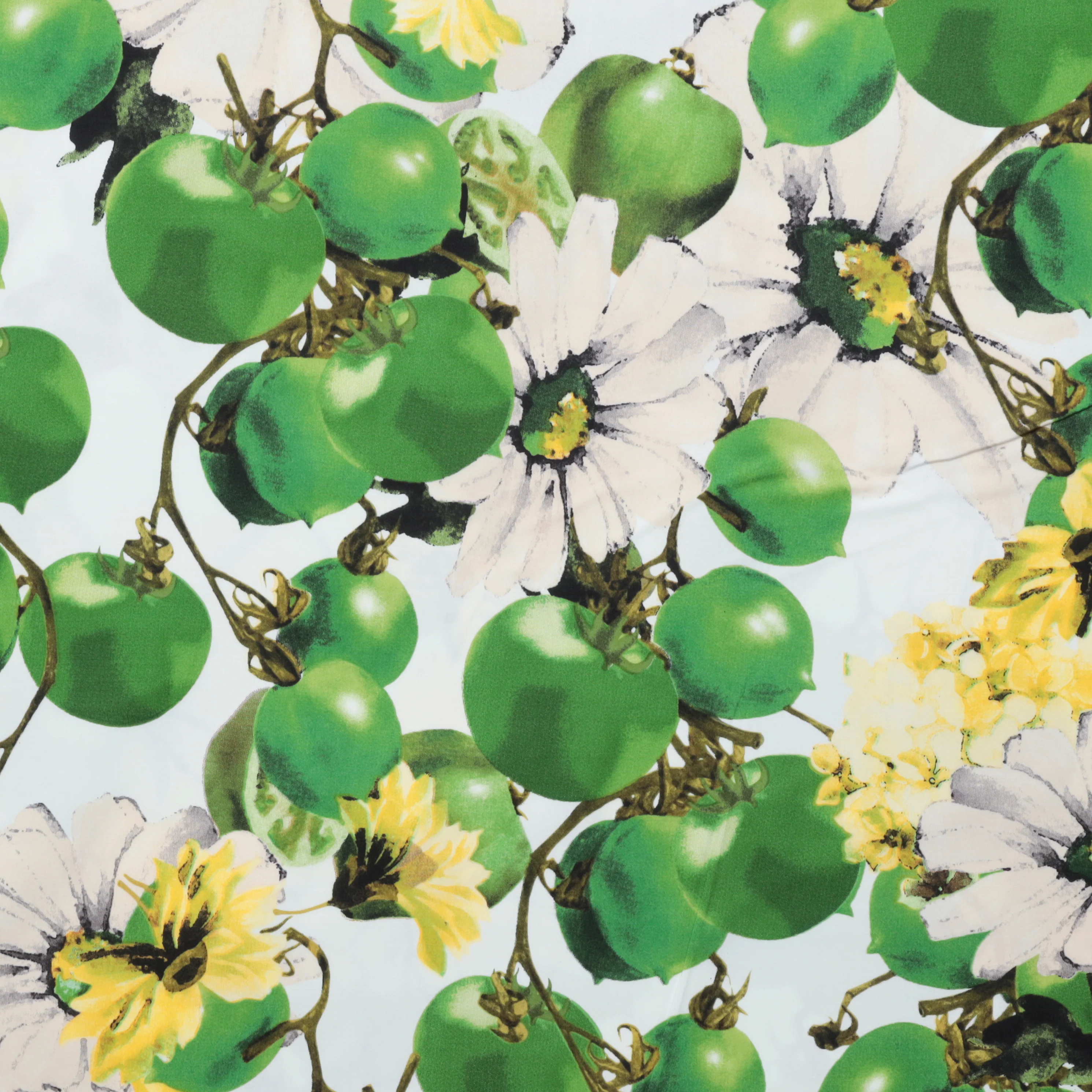Cotton Blend - Italian Stretch Sateen - Green Tomatoes - Image 2