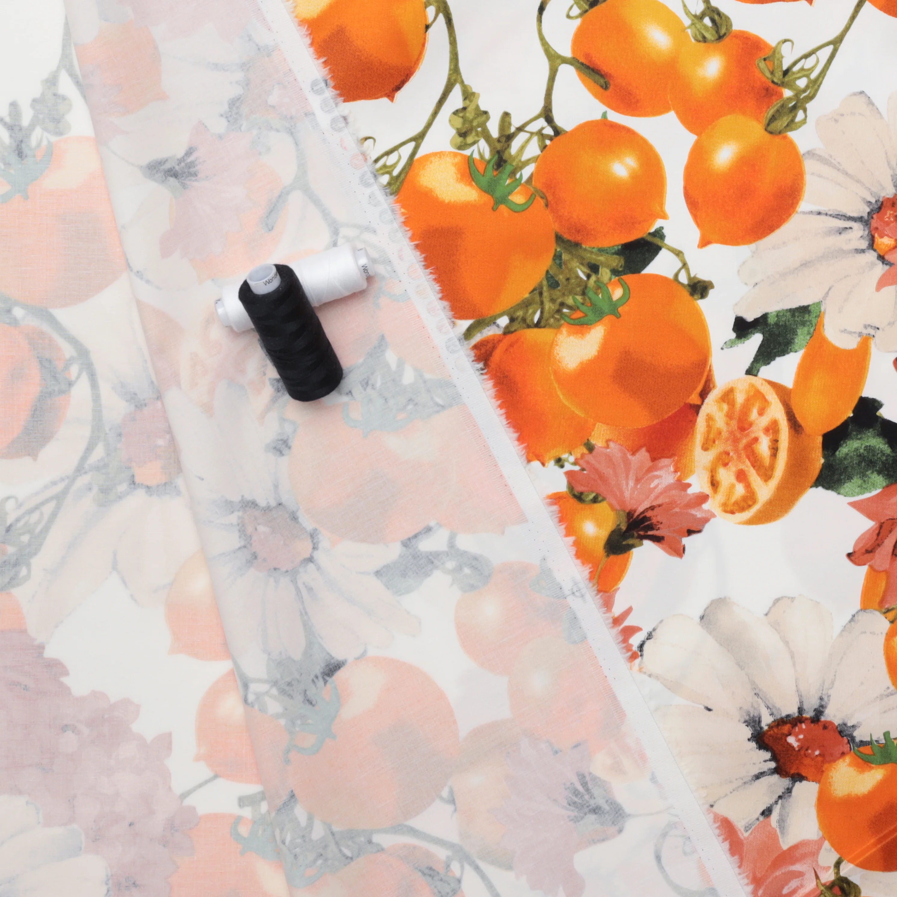Cotton Blend - Italian Stretch Sateen - Red Tomatoes - Image 3