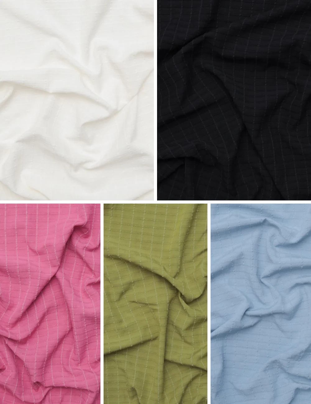 Cotton Blend - Millie - Windowpane Jacquard - Assorted