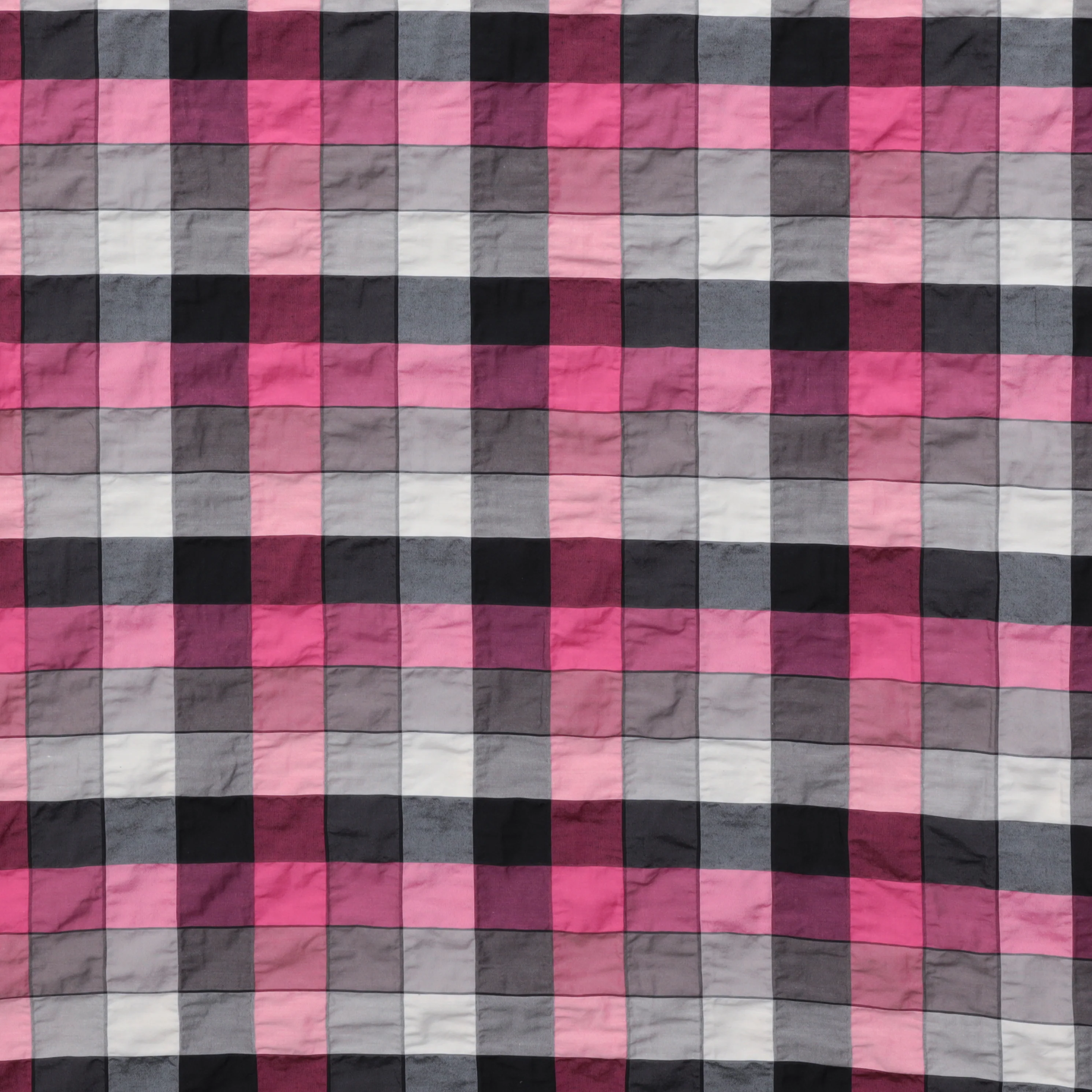 Cotton Blend - Pucker Plaid - Fuschia - Image 2
