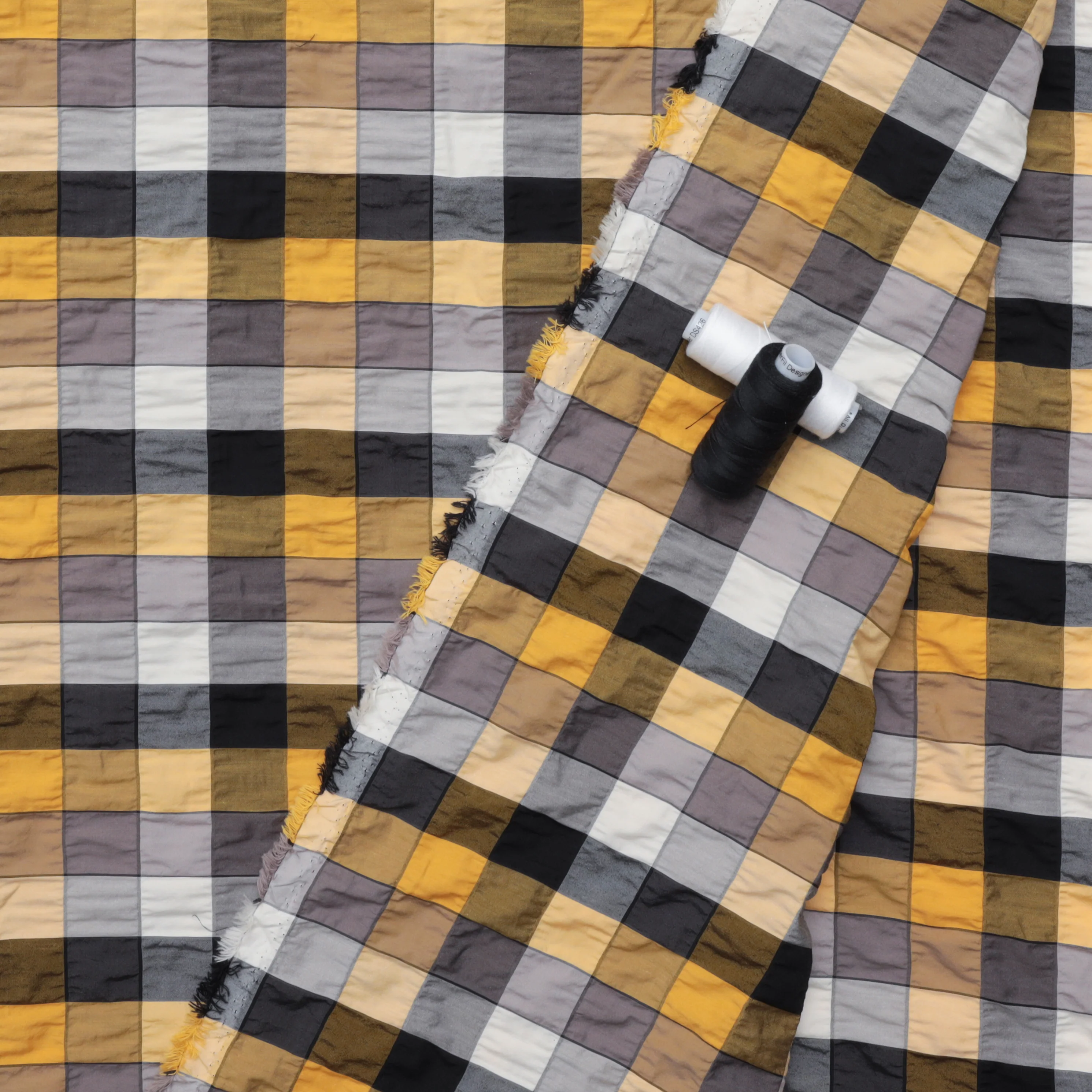 Cotton Blend - Pucker Plaid - Mustard - Image 3