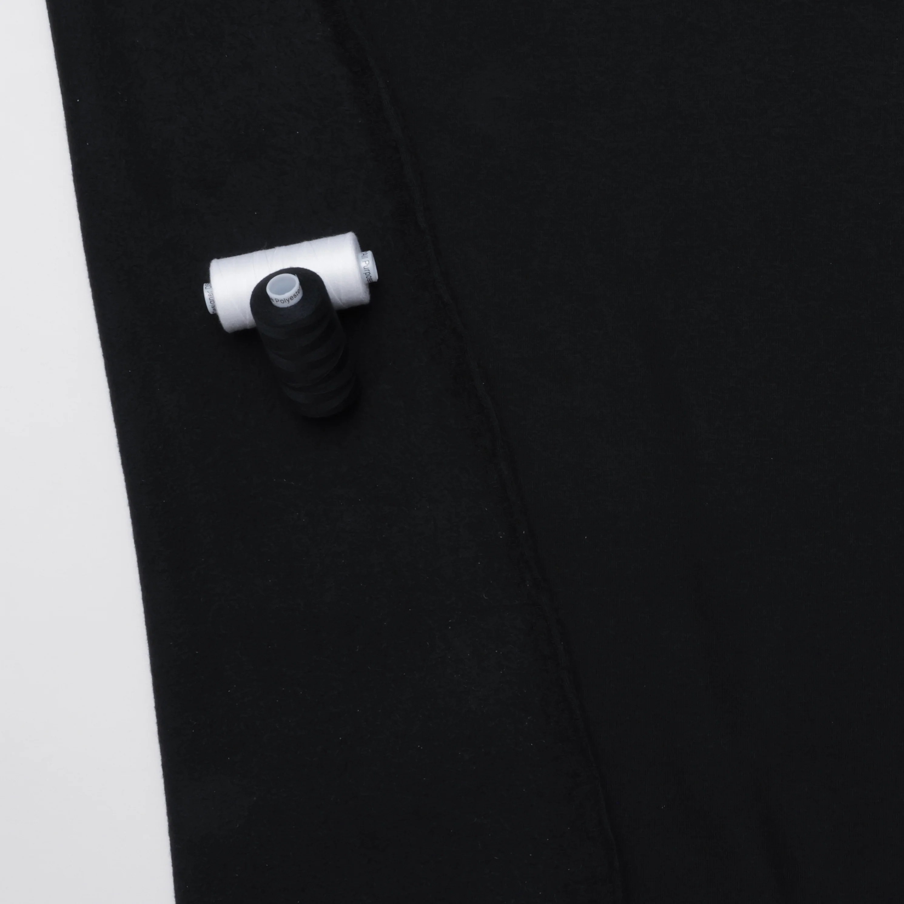 Cotton Blend - Sweatshirt Fleece - Deadstock - Black - Image 3