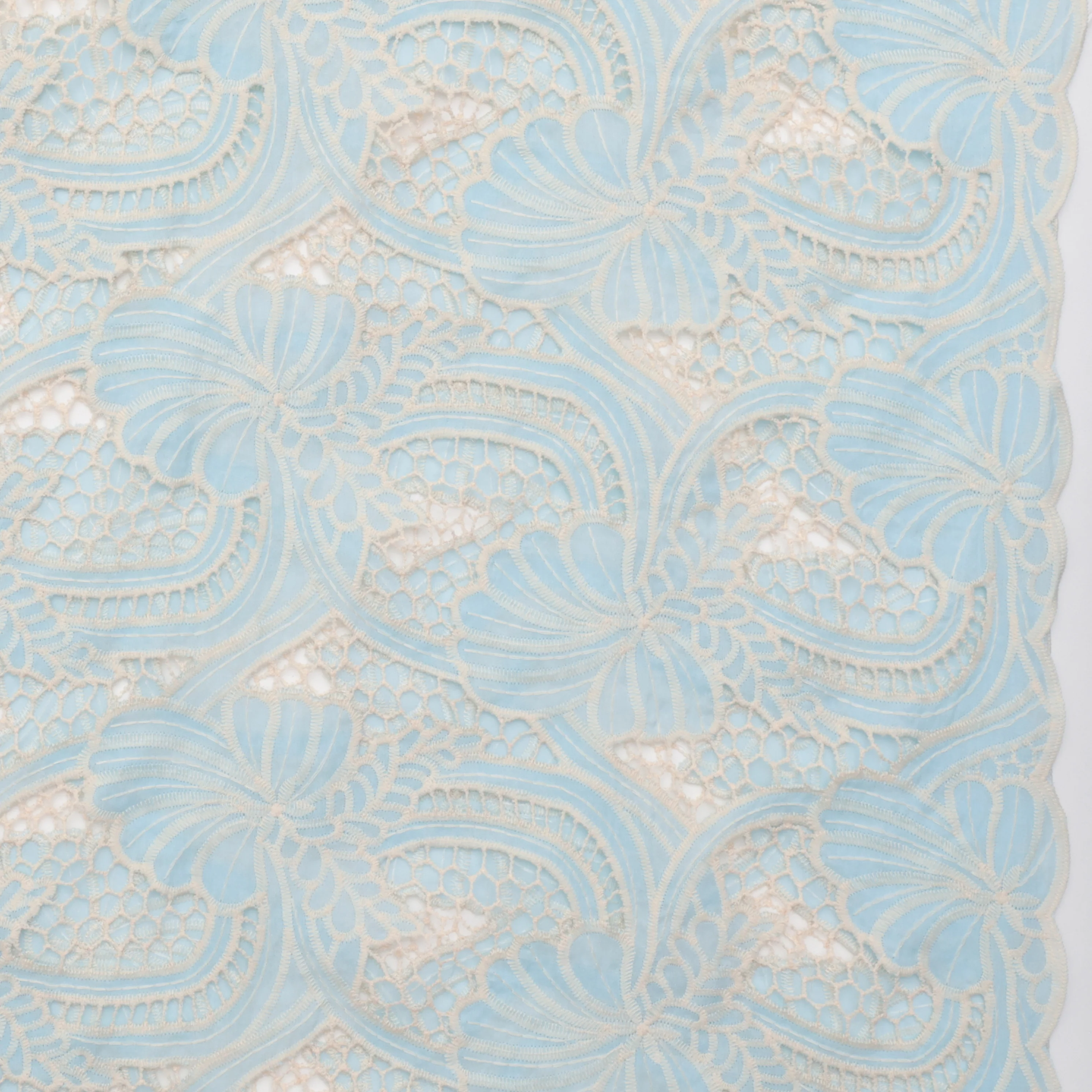 Cotton Blend - Zahara Embroidery - Natural Blue - Image 2