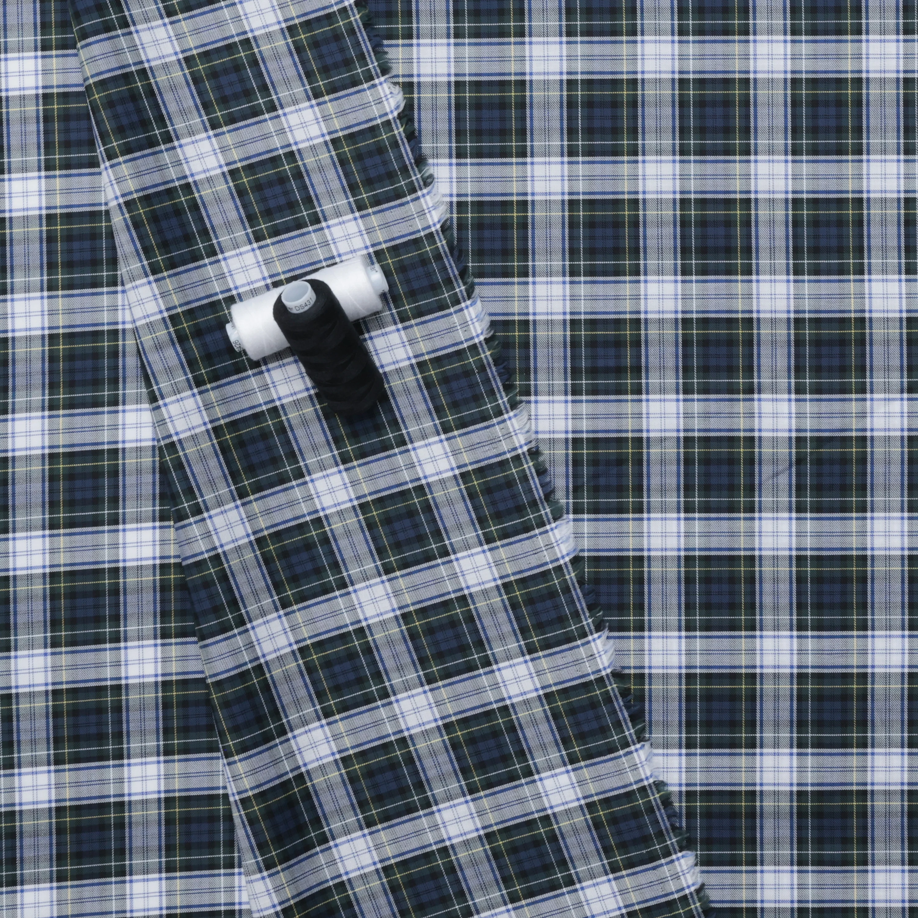 Cotton - Designer Plaid - Blue Green - Image 3