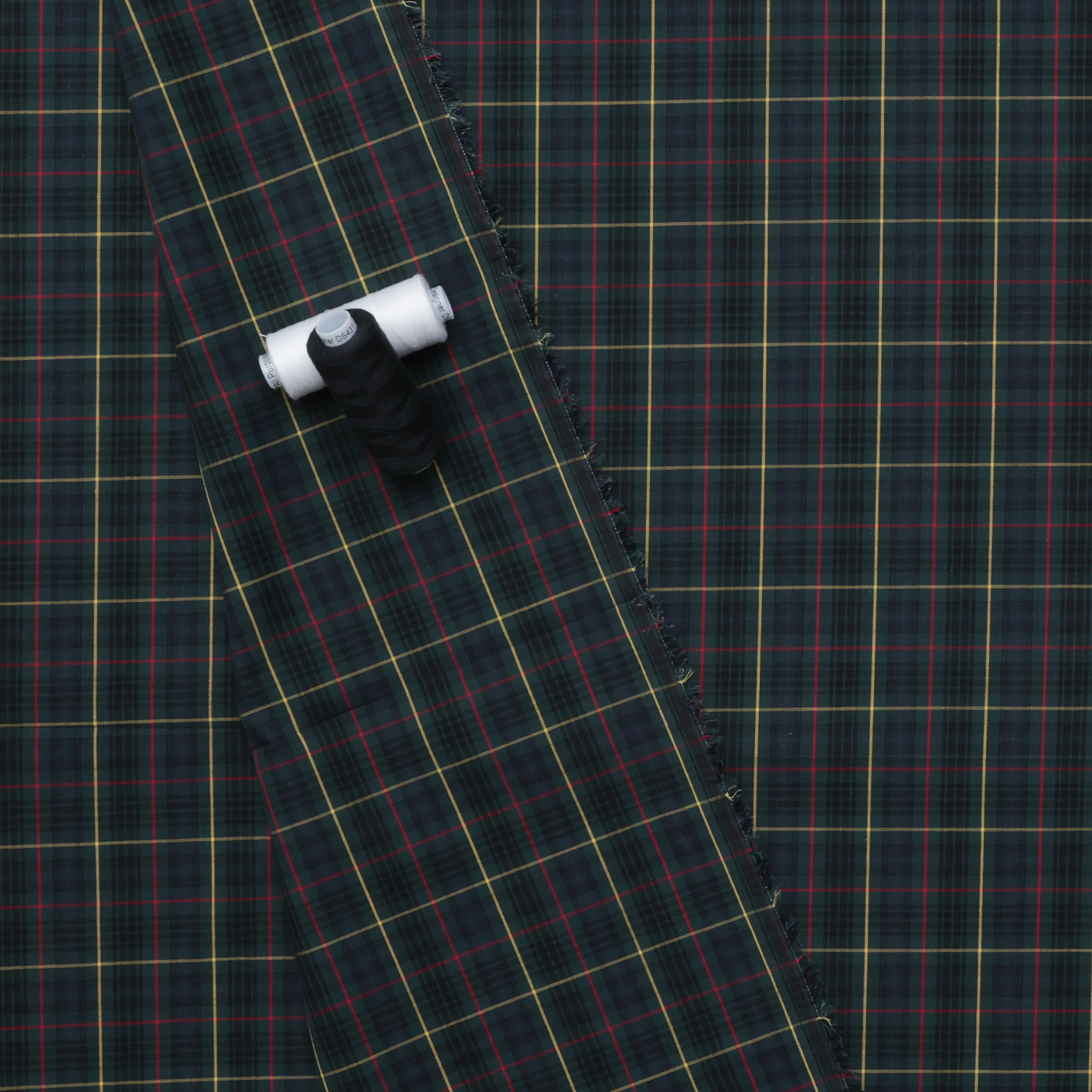 Cotton - Designer Plaid - Hunter Green Navy - Image 3