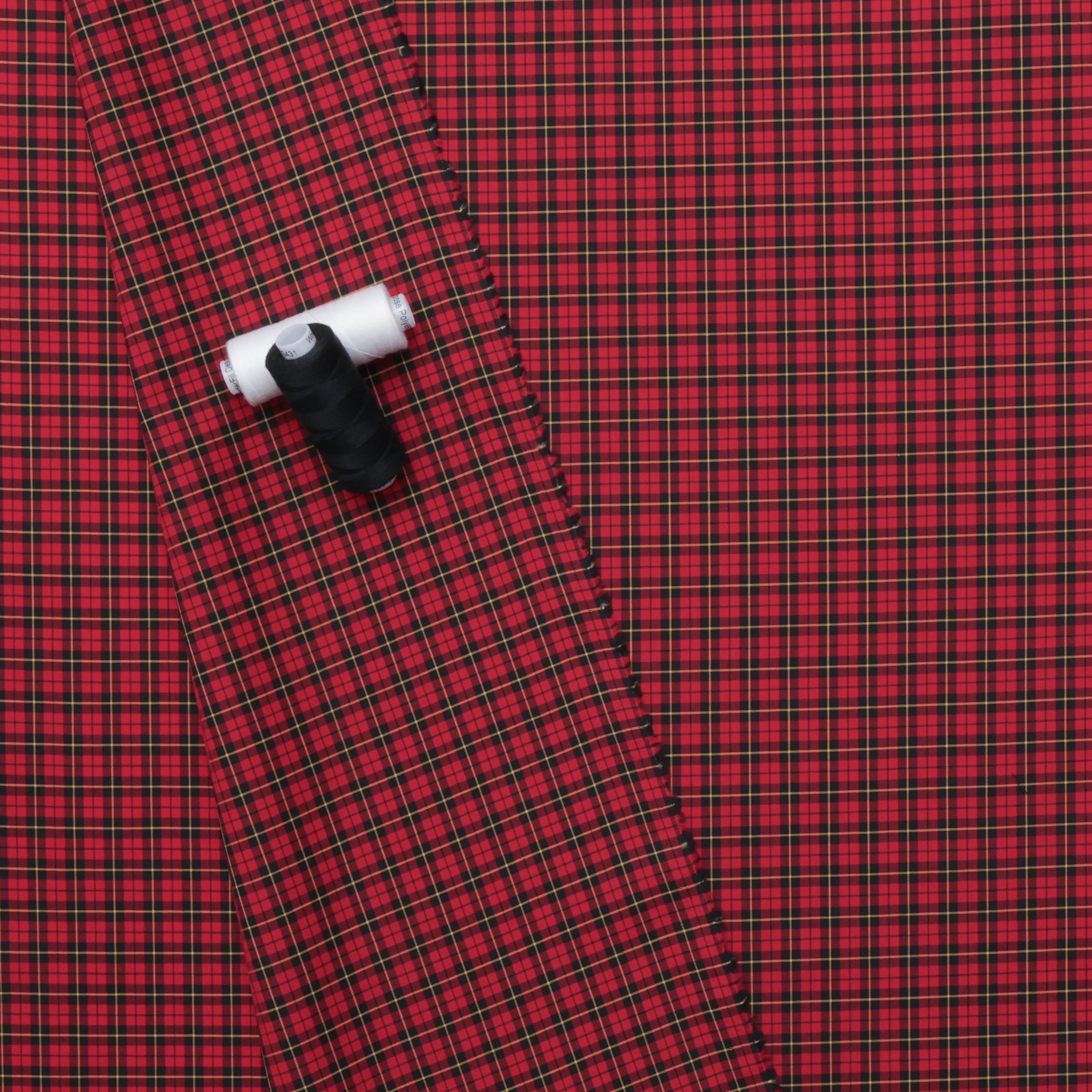 Cotton - Designer Plaid - Red Black - Image 3