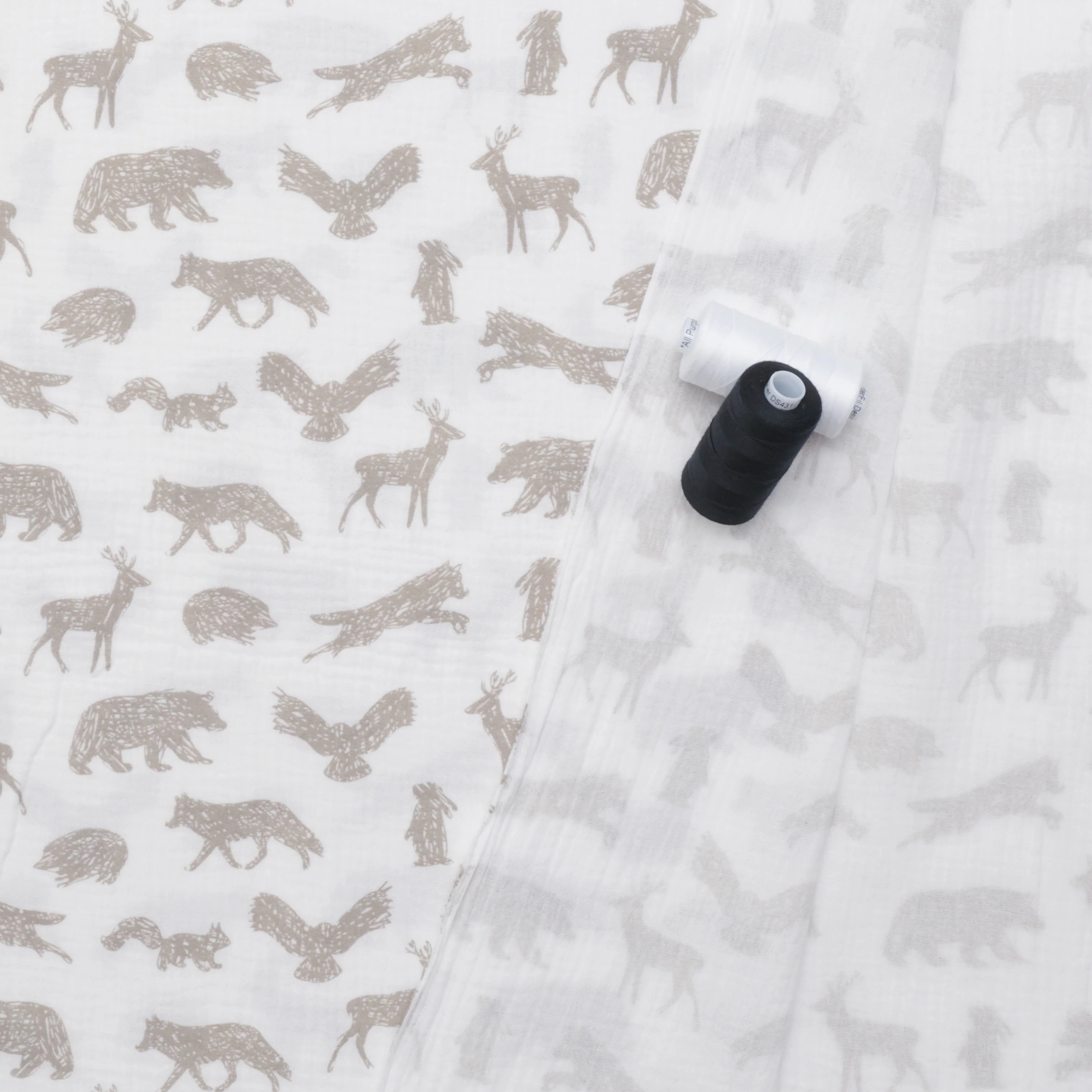 Cotton - Double Gauze - Animals Crossing Taupe - Image 3