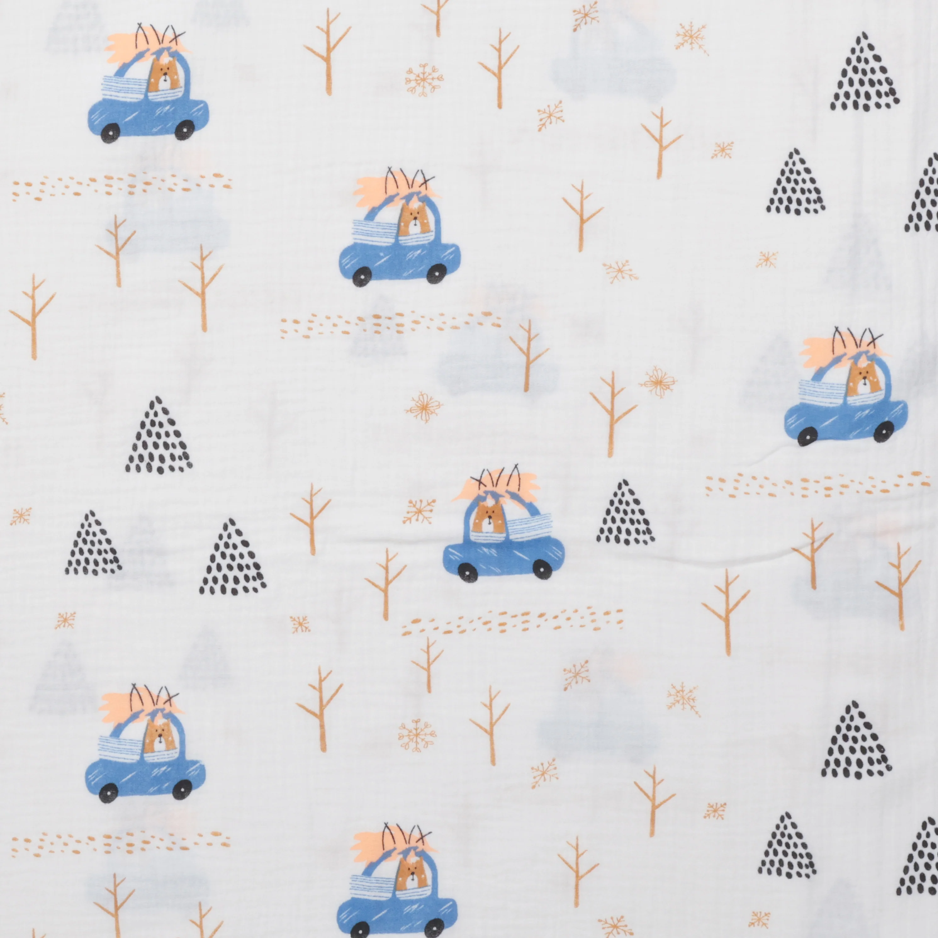 Cotton - Double Gauze - Print - Bear In The Woods - Image 2