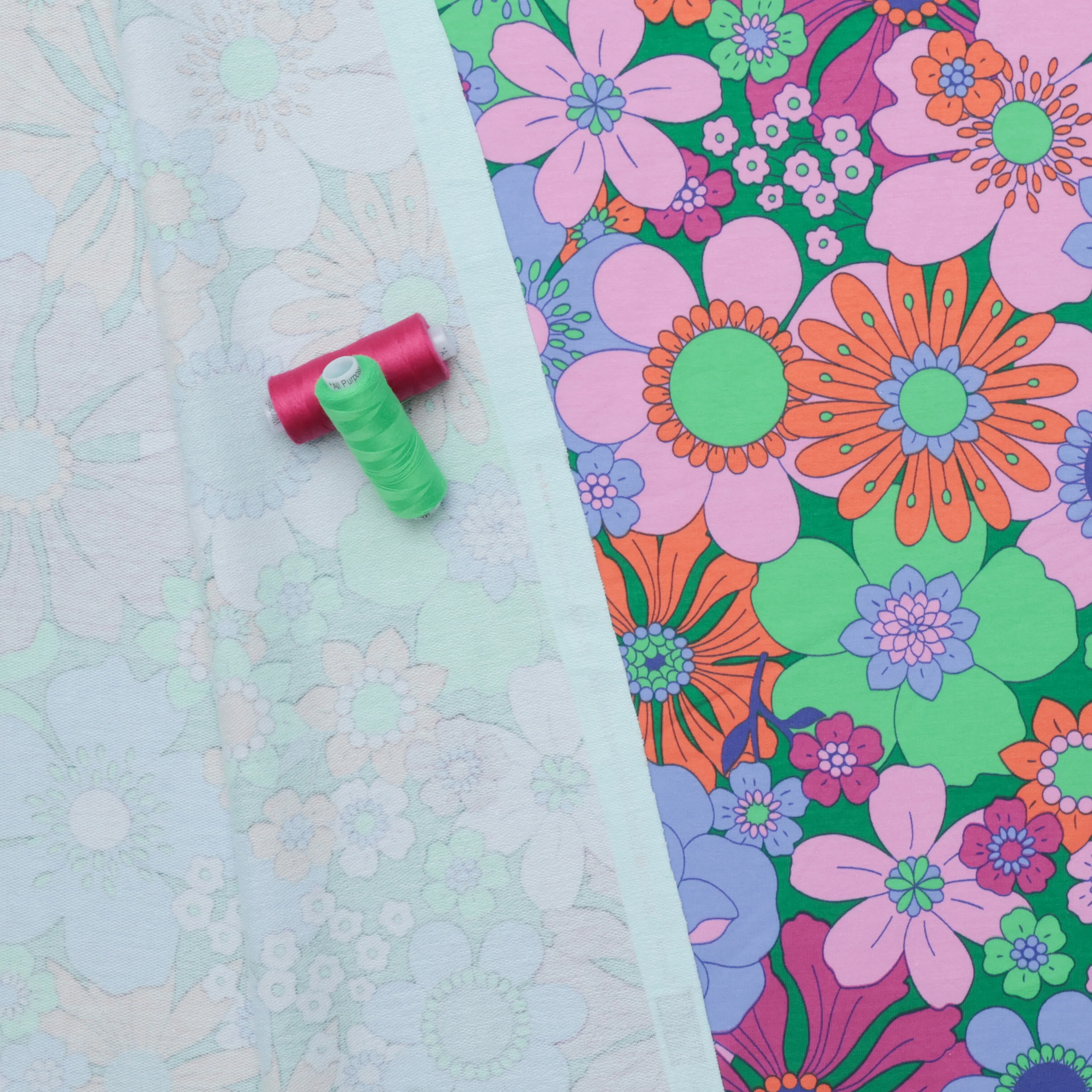 Cotton - French Terry - Designer Print - Groovy Floral - Assorted - Image 2