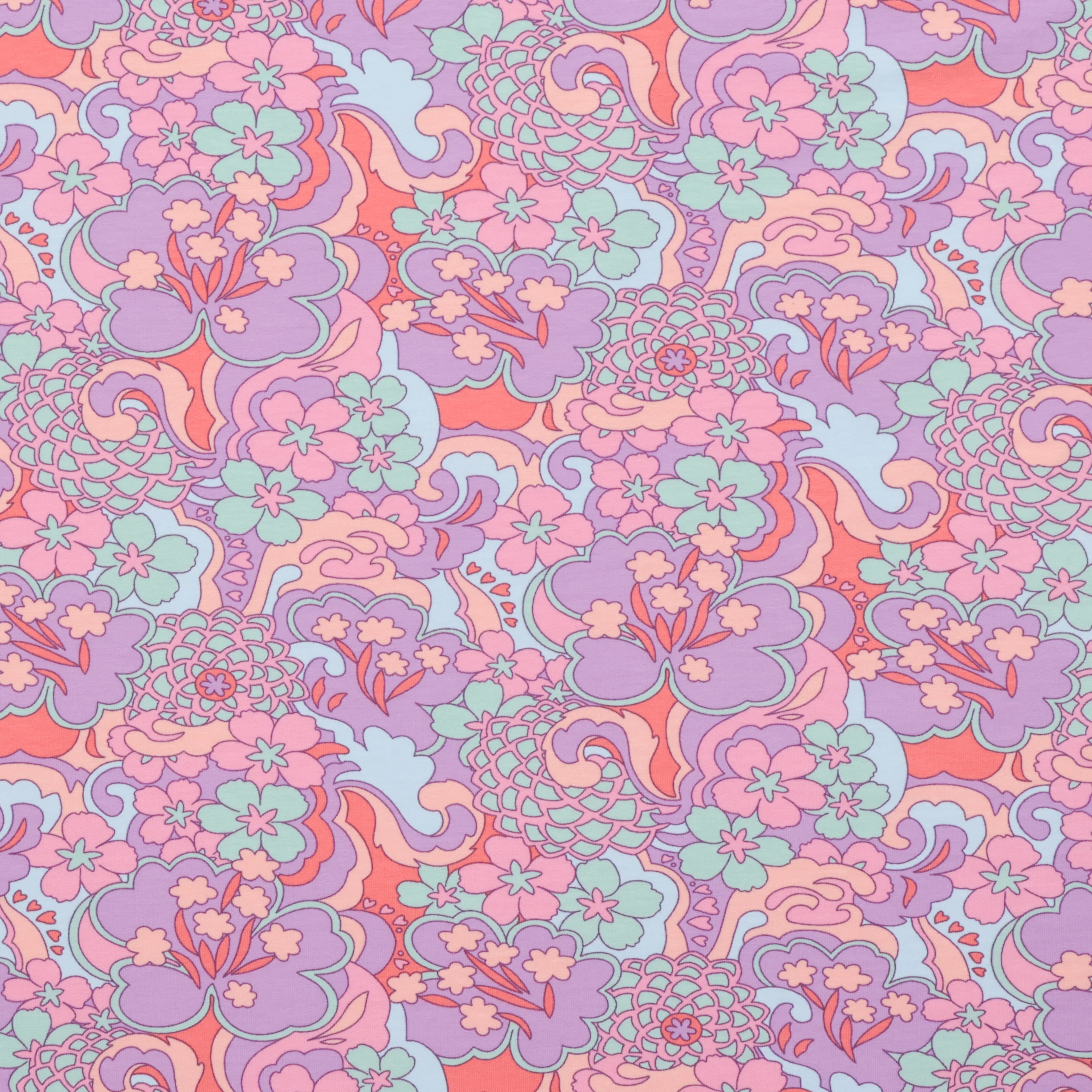 Cotton - French Terry - Designer Print - Groovy Floral - Assorted - Image 4