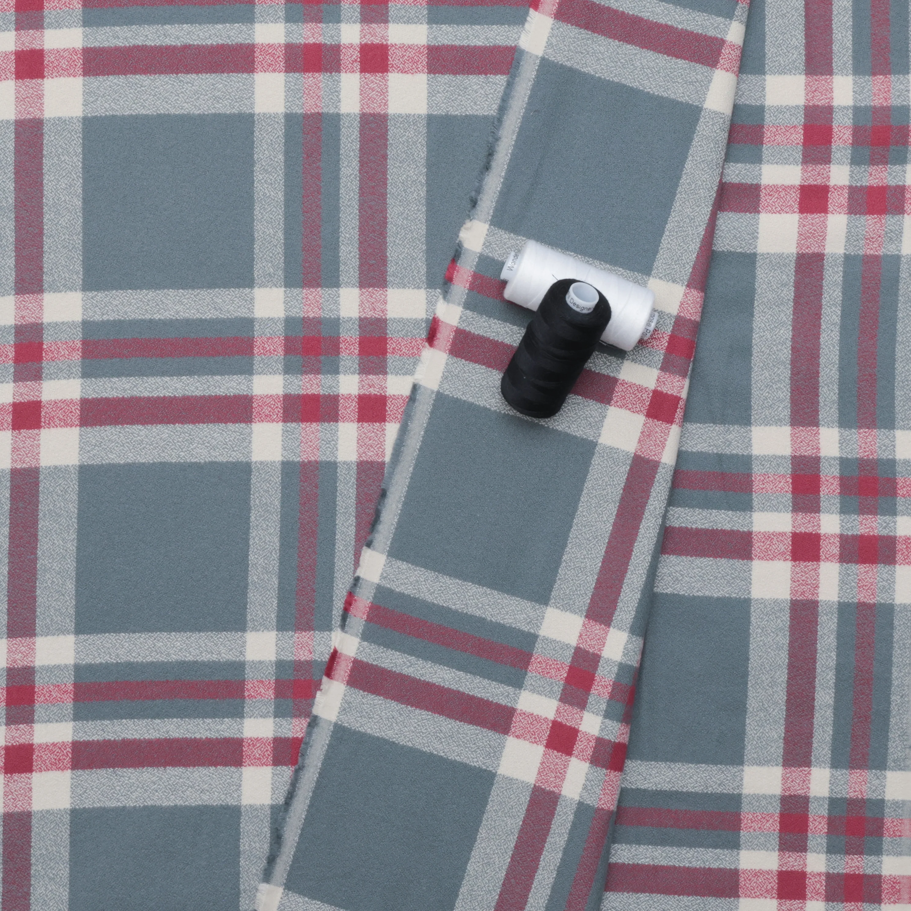 Cotton - Mammoth Flannel - Plaid - Dolphin - Image 3