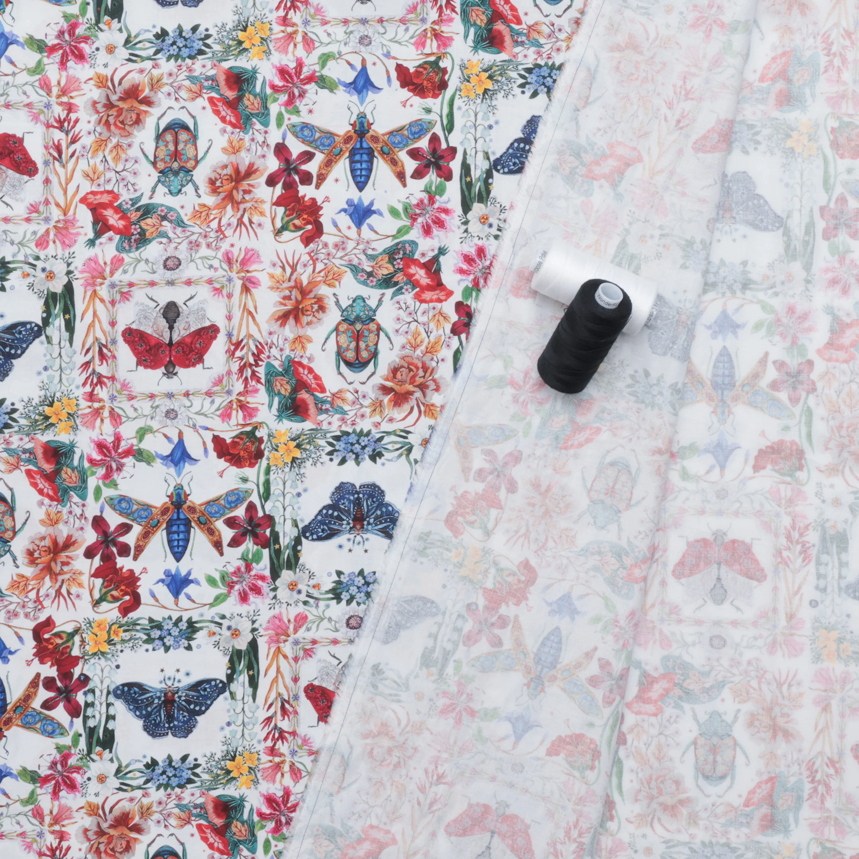 Maria Matos - Cotton - Nocturnal Creatures - Moths & Beetles - White - Image 3