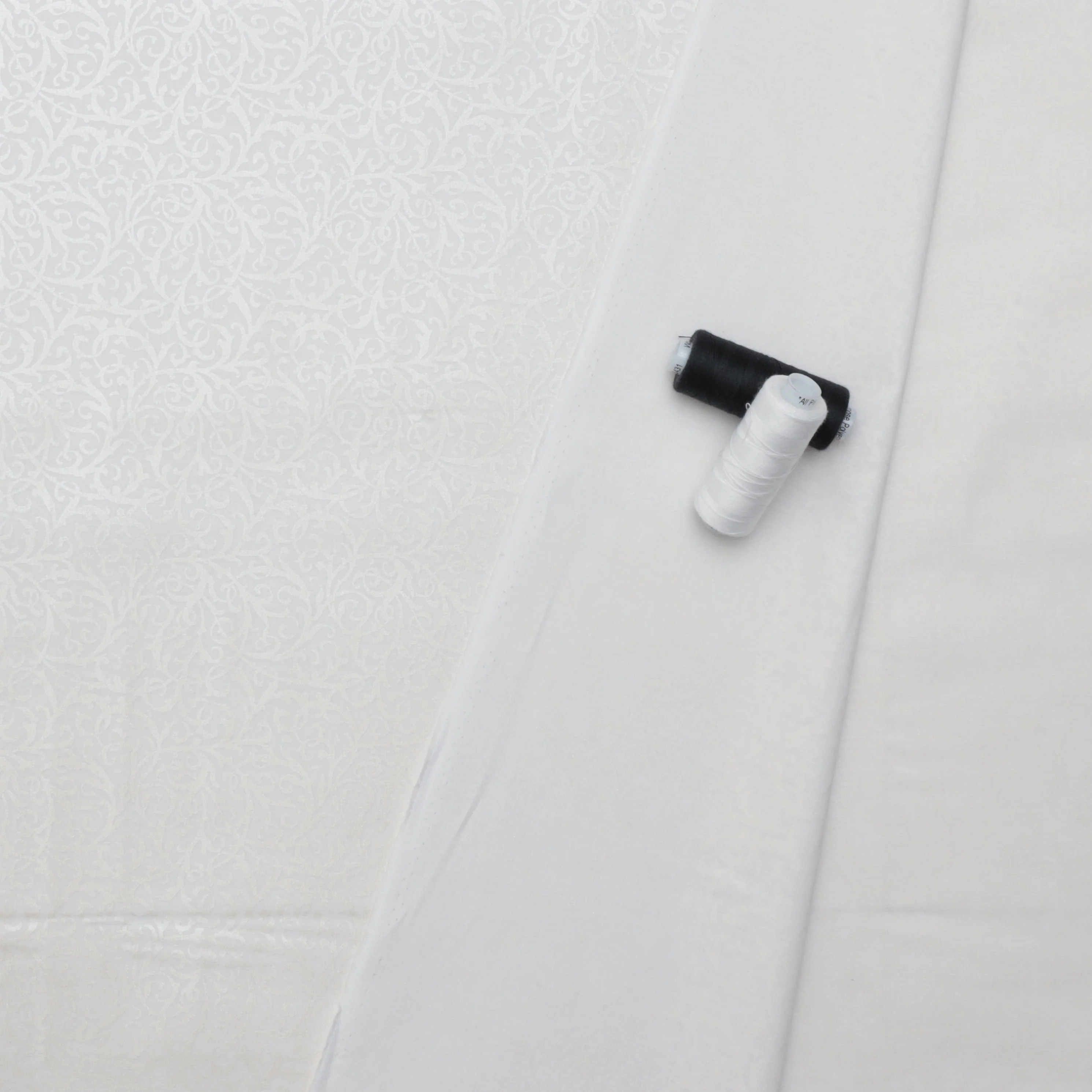 Cotton - Pearl Essence - Intertwined Scroll - Ultra White - Image 4
