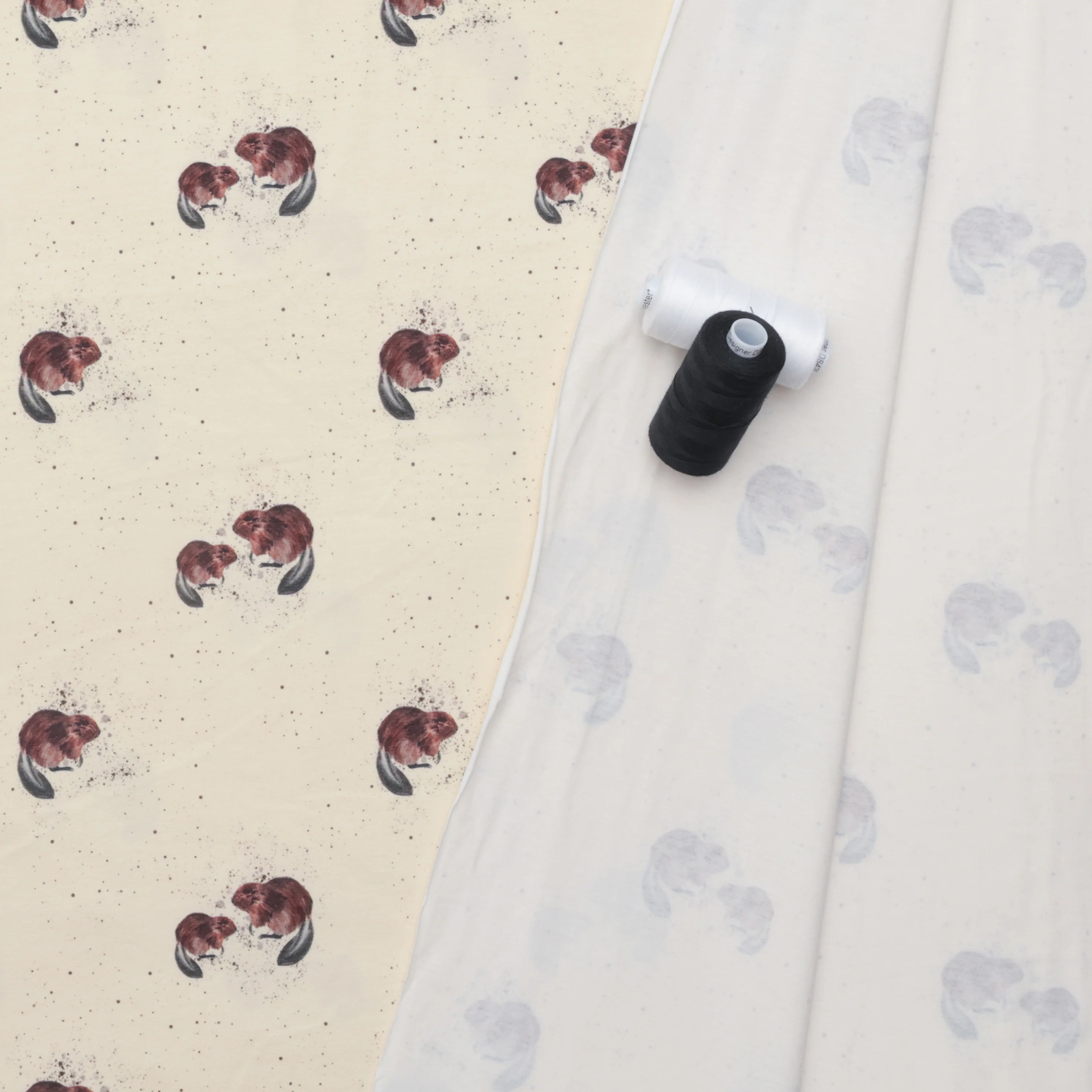 Cotton - Printed Jersey - Beavers Lemon - Image 3