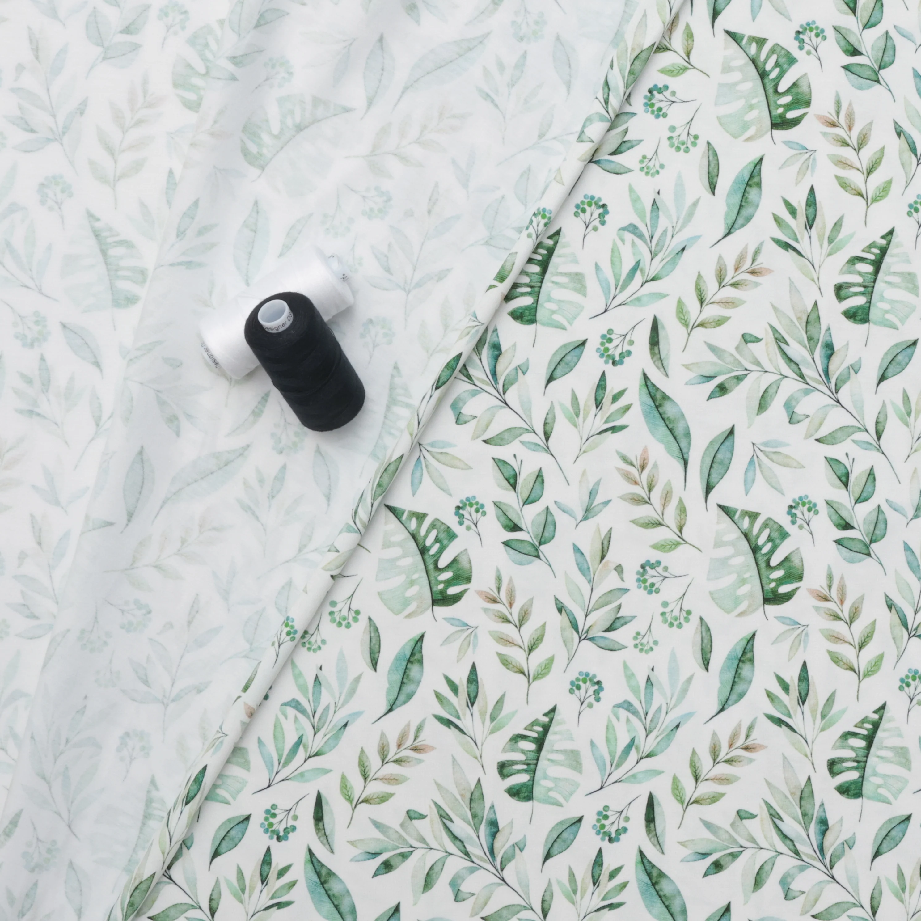 Cotton - Printed Jersey - Leaves Green - Image 3
