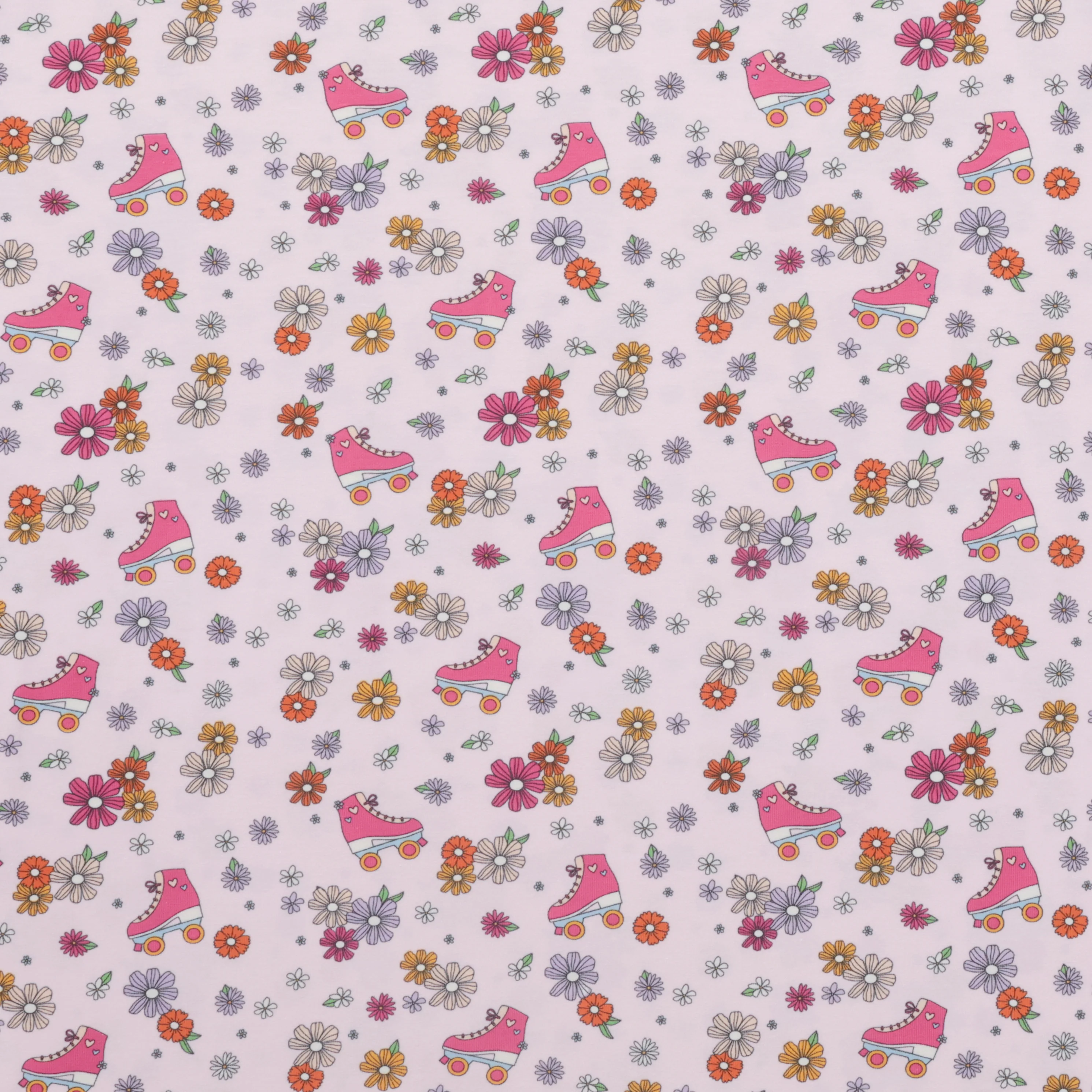 Cotton - Printed Jersey - Roller Skates Pink - Image 2