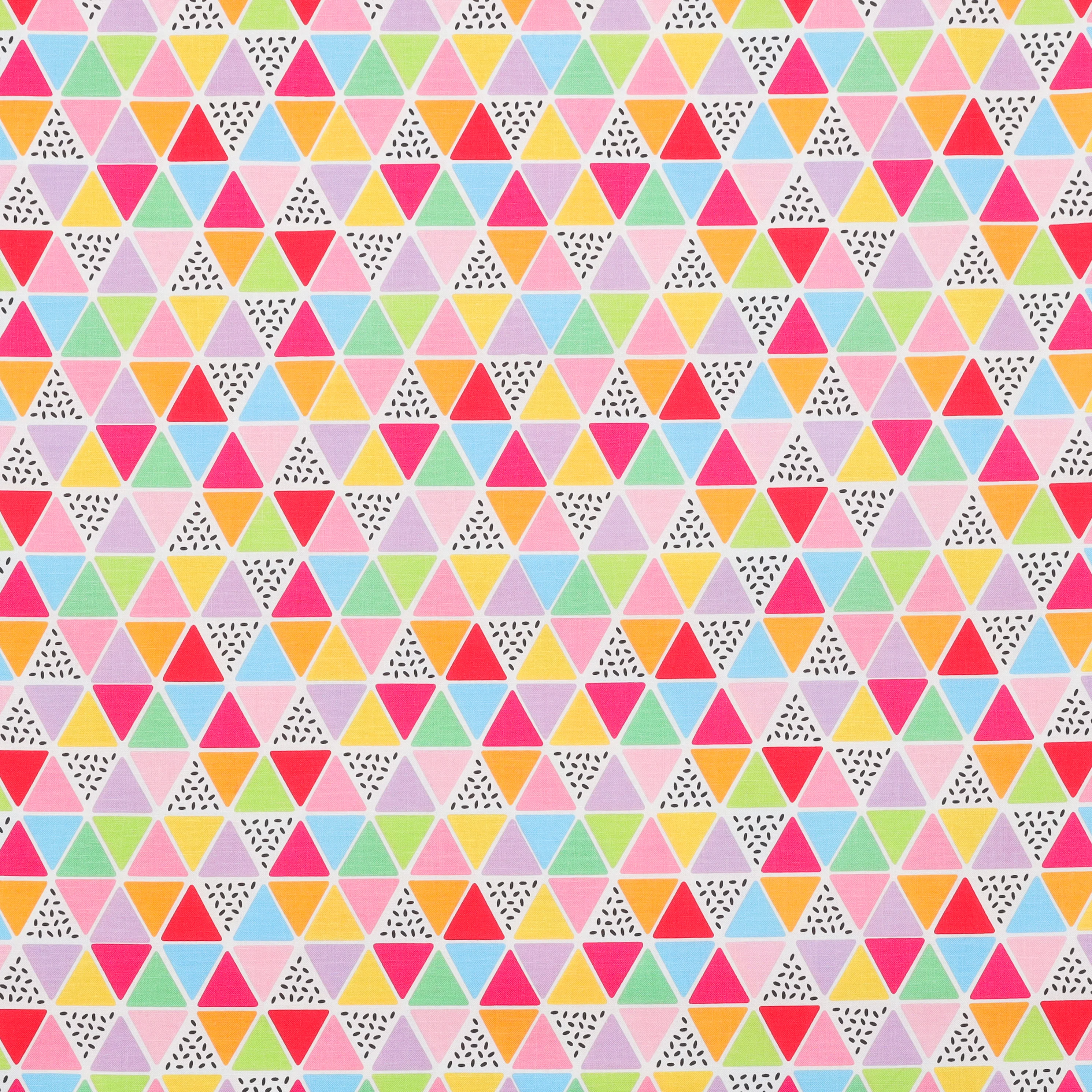 Cotton - Rainbowfruit - Triangles - White - Image 2
