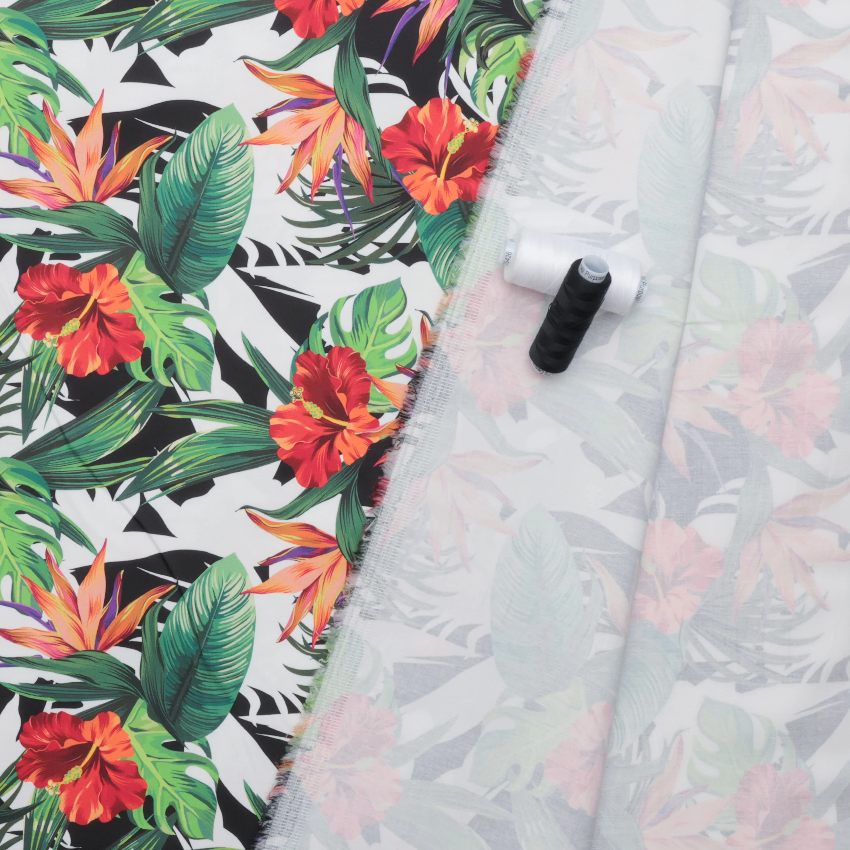Cotton - Sateen - Digital Print - Green Orange - Image 3