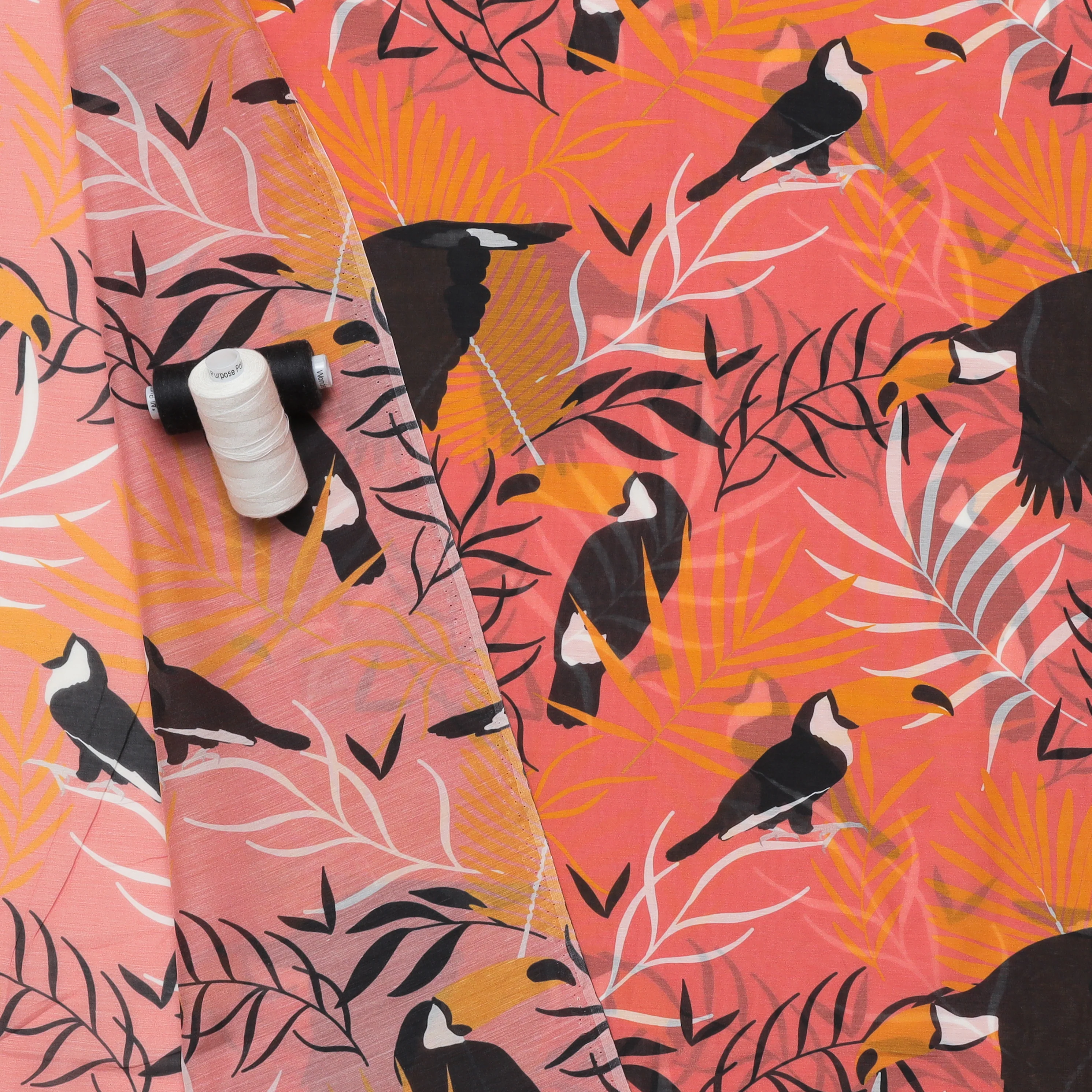 Cotton Silk - Print - Pink - Image 3