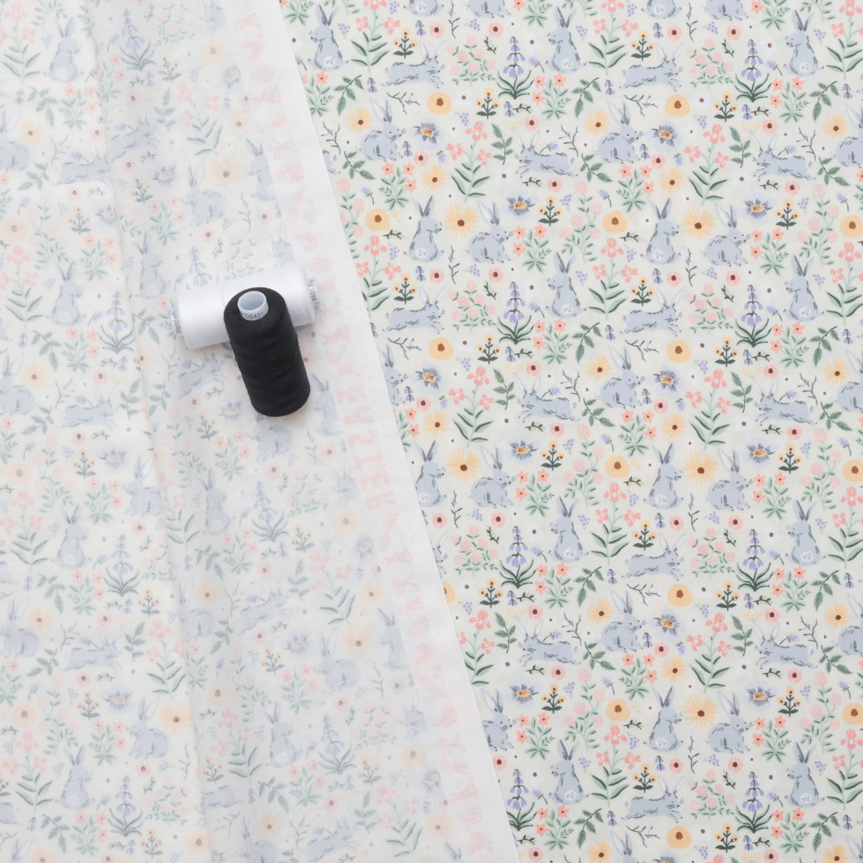 Rifle Paper Co - Cotton - Easter II - Bunny Floral - Cream - Image 3