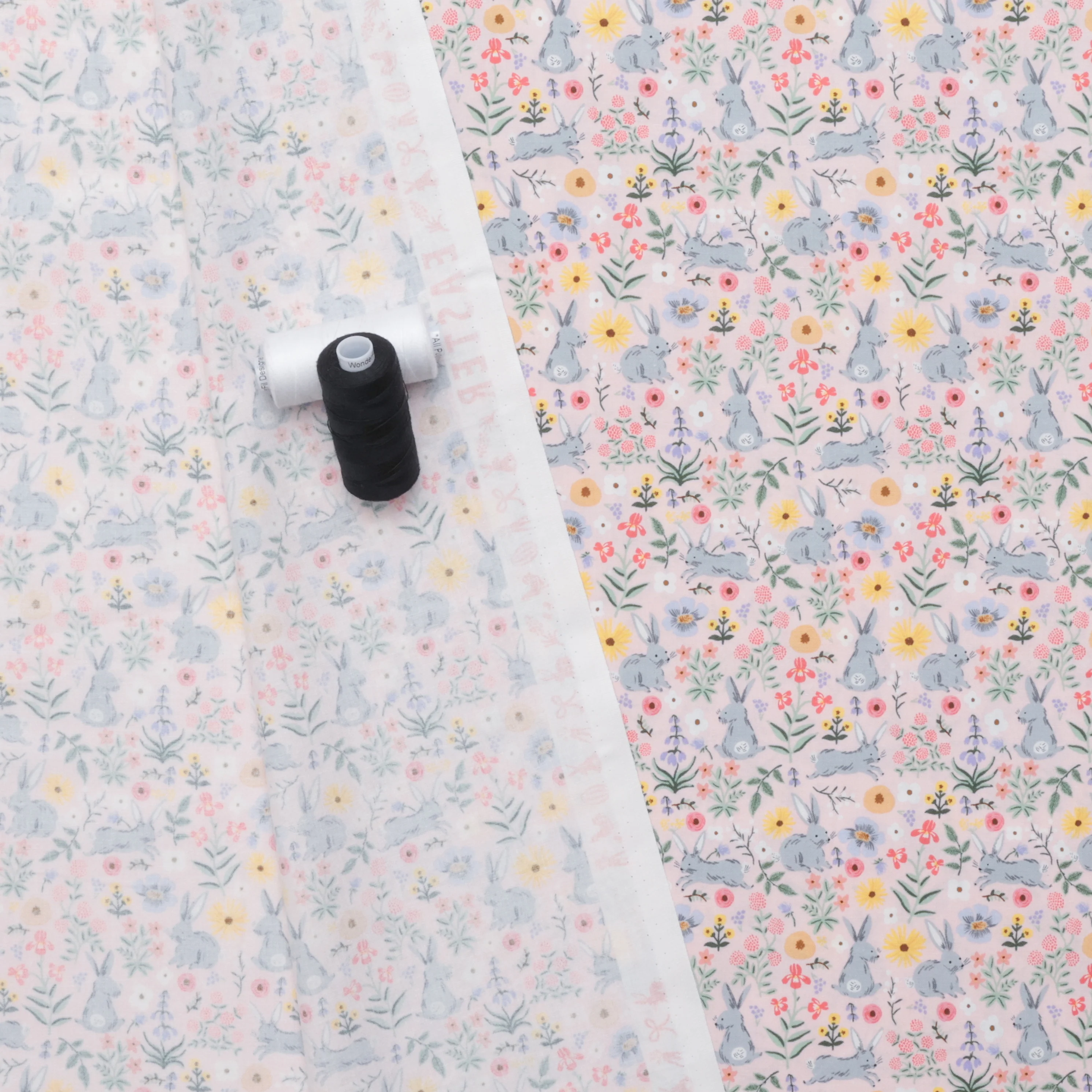 Rifle Paper Co - Cotton - Easter II - Bunny Floral - Pink - Image 3