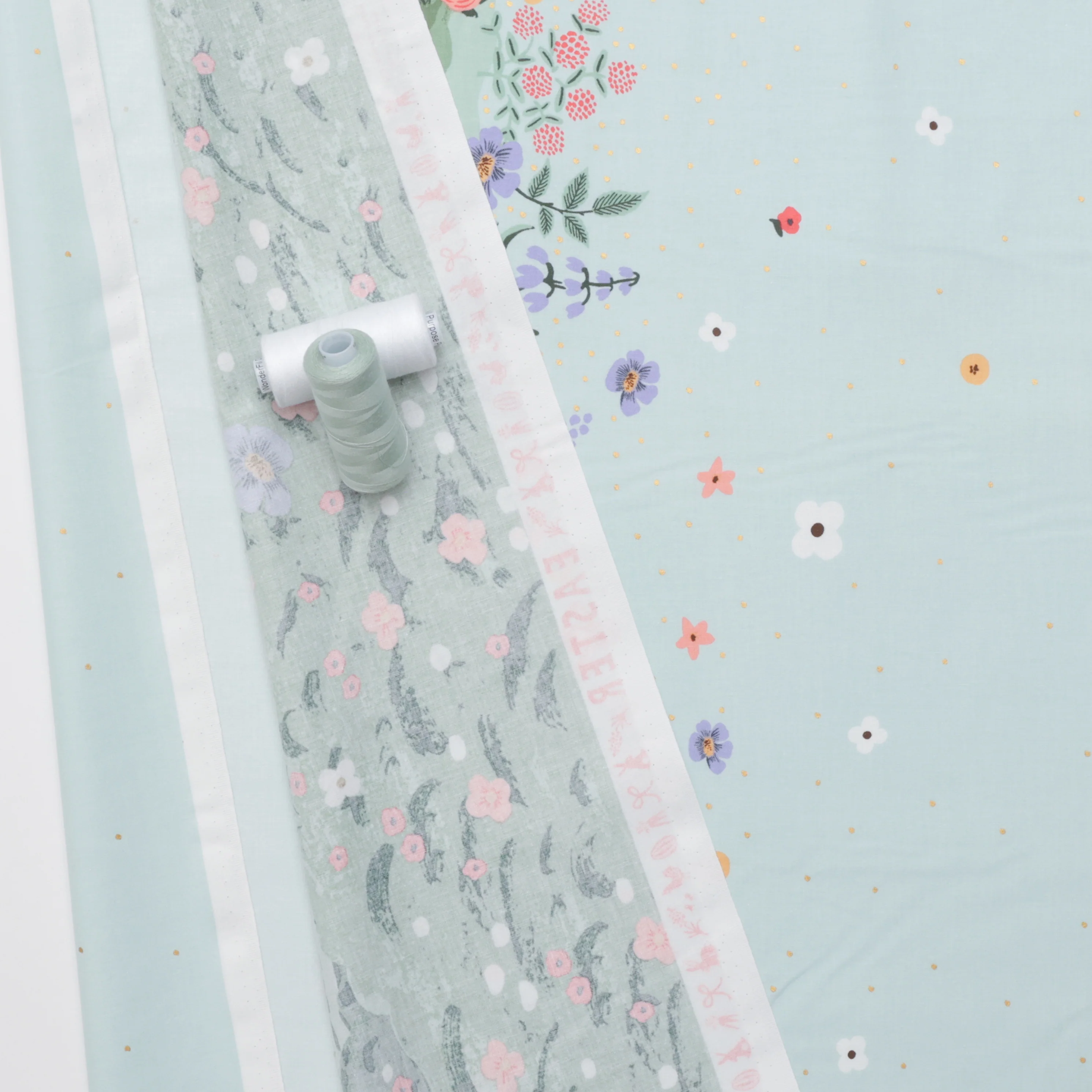 Rifle Paper Co - Cotton - Easter II - Spring Meadow - Green Metallic - Image 3