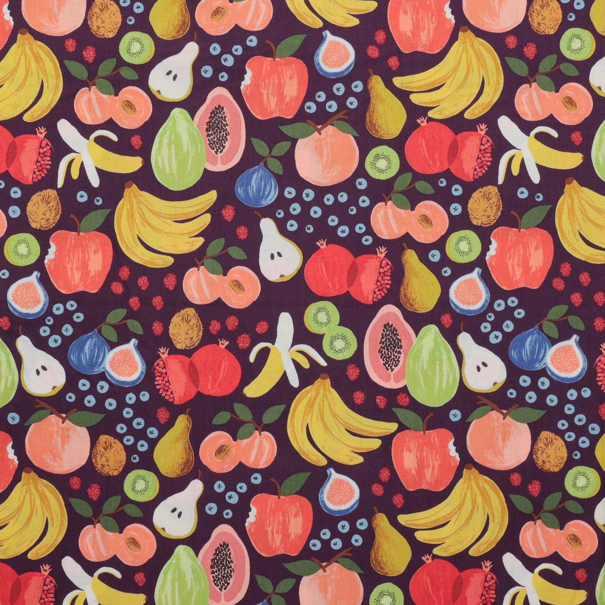 Rifle Paper Co. - Cotton - Orchard - Fruit Stand - Burgundy - Image 2
