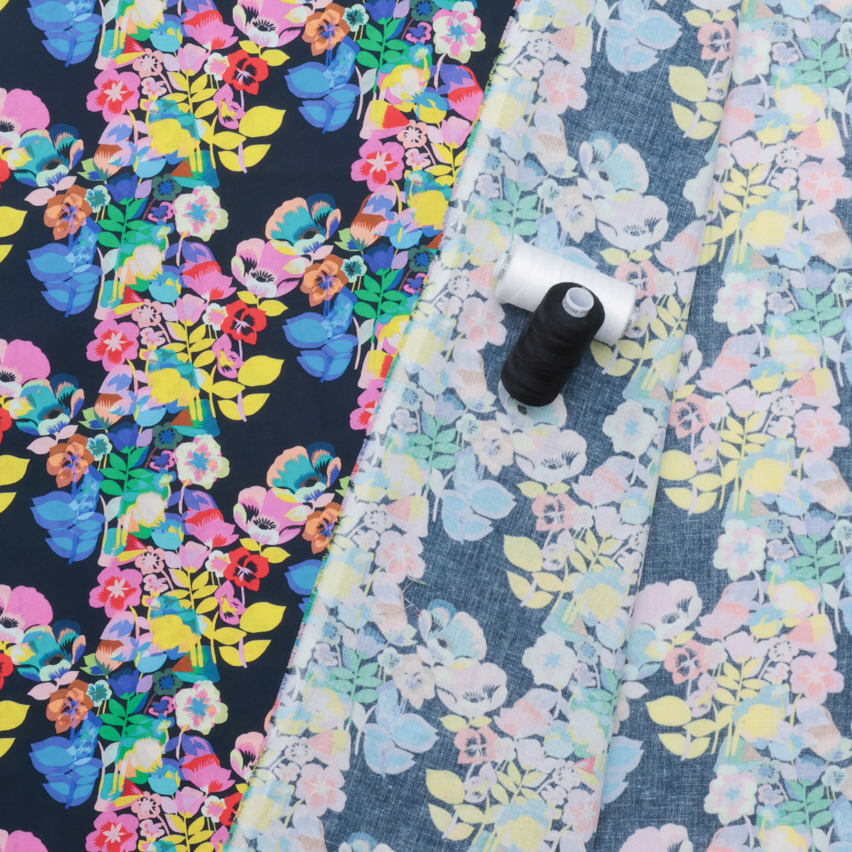 Kitty McCall - Cotton - Vibrant Botanica - Plumeria - Night - Image 3