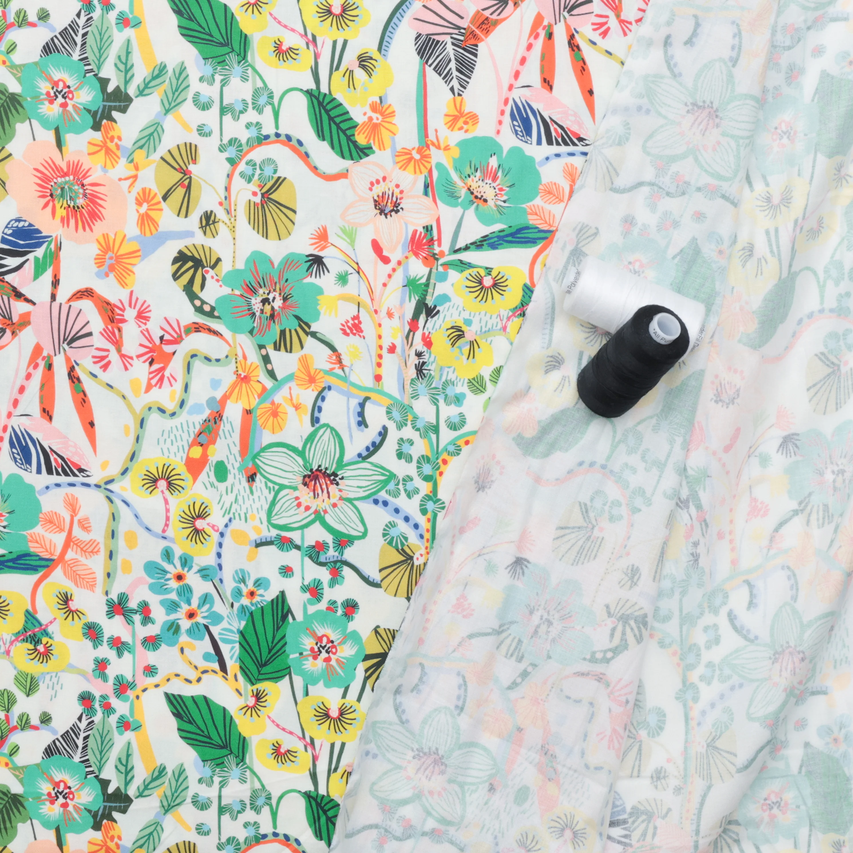 Kitty McCall - Cotton - Vibrant Botanica - A Thousand Flowers - Citrus - Image 3