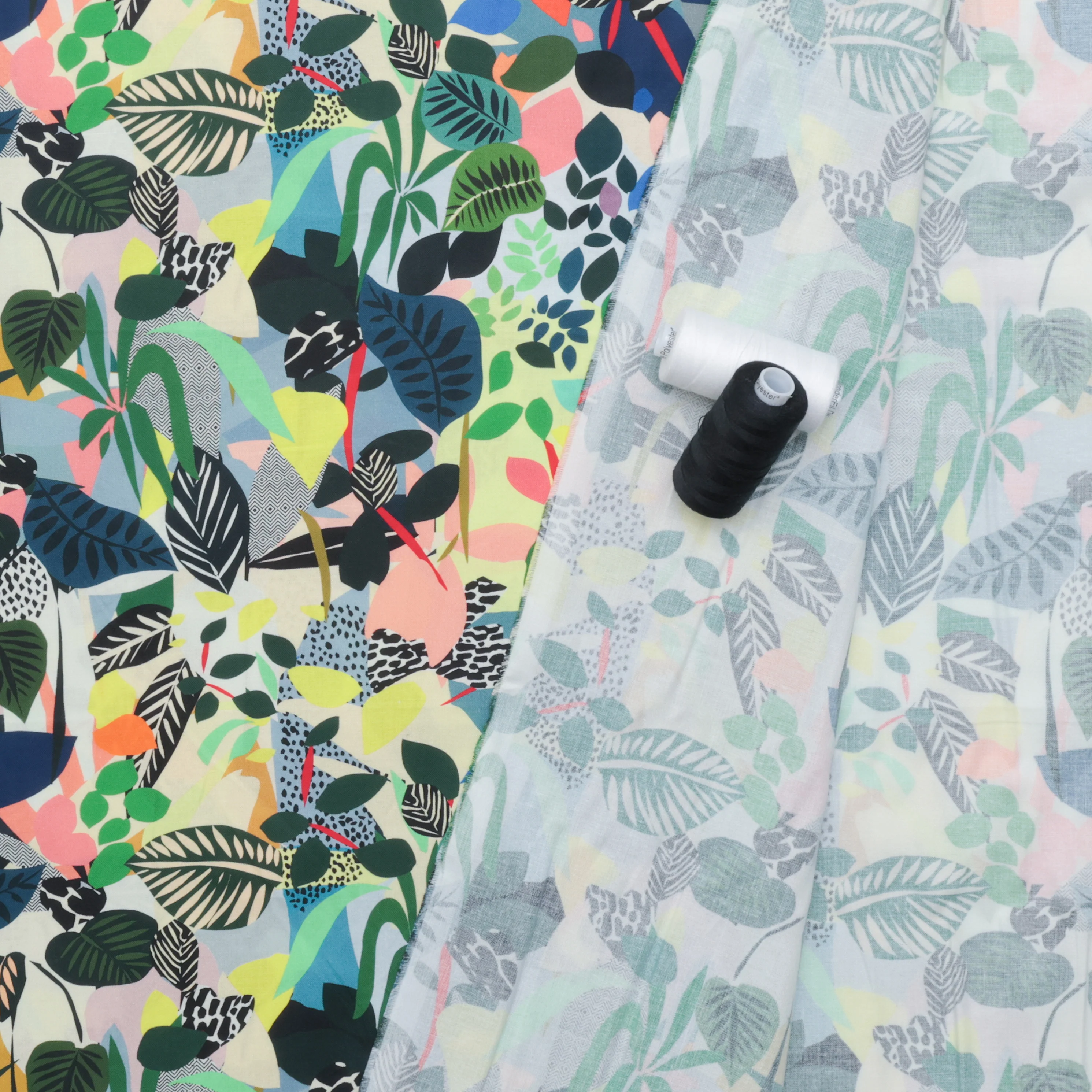 Kitty McCall - Cotton - Vibrant Botanica - Jungle Leaves - Earthy - Image 3