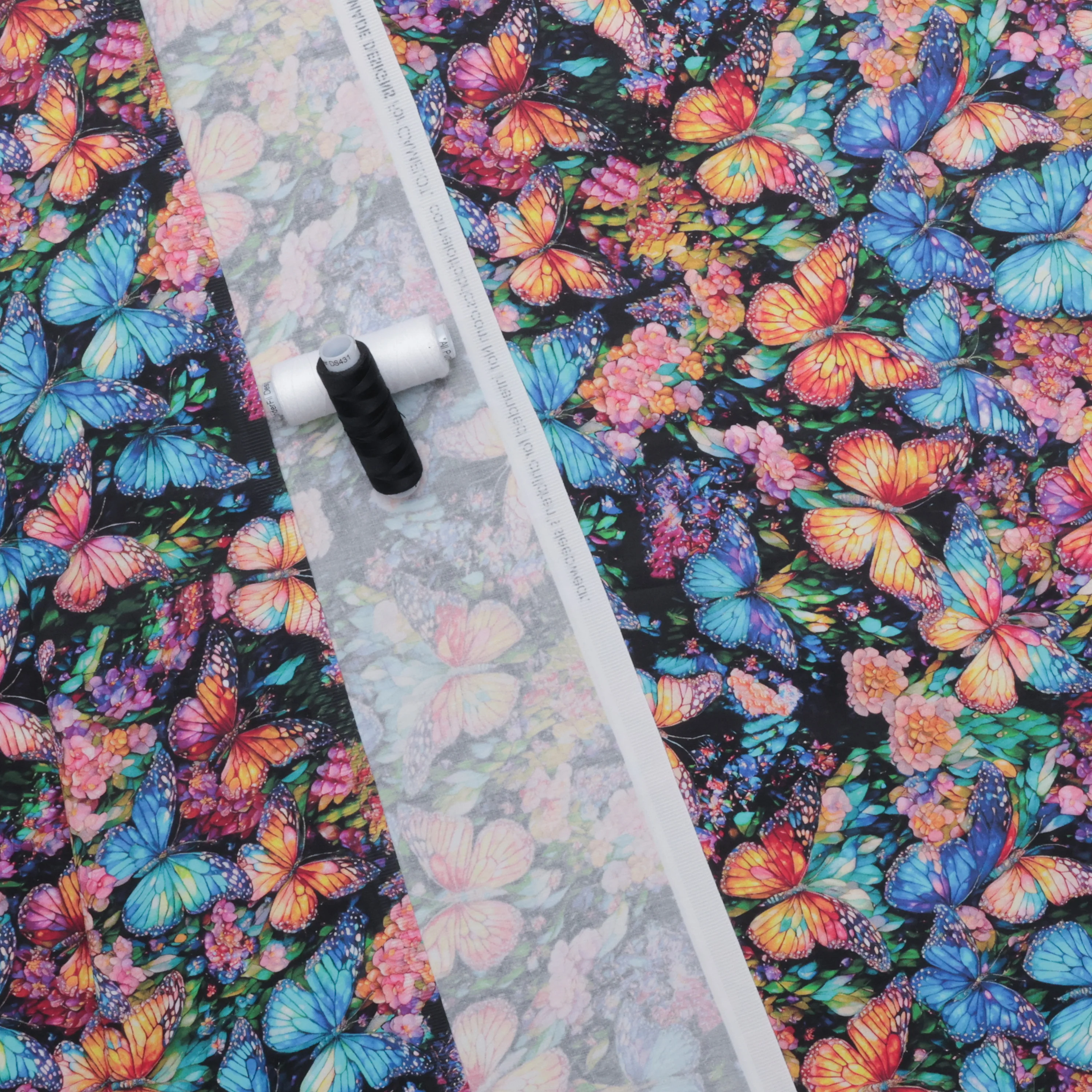 Cotton - Wide Back Sateen - Stained Glass - Butterflies - Image 3